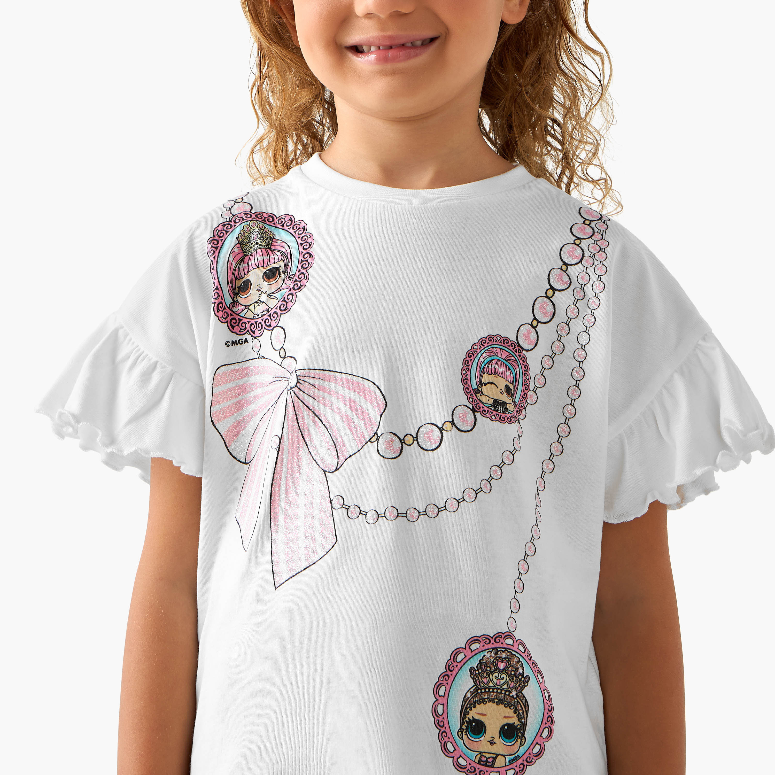 Crew Neck Short Sleeves T-shirt with L.O.L. Surprise! Print-girls-clothing-tshirts-image-4