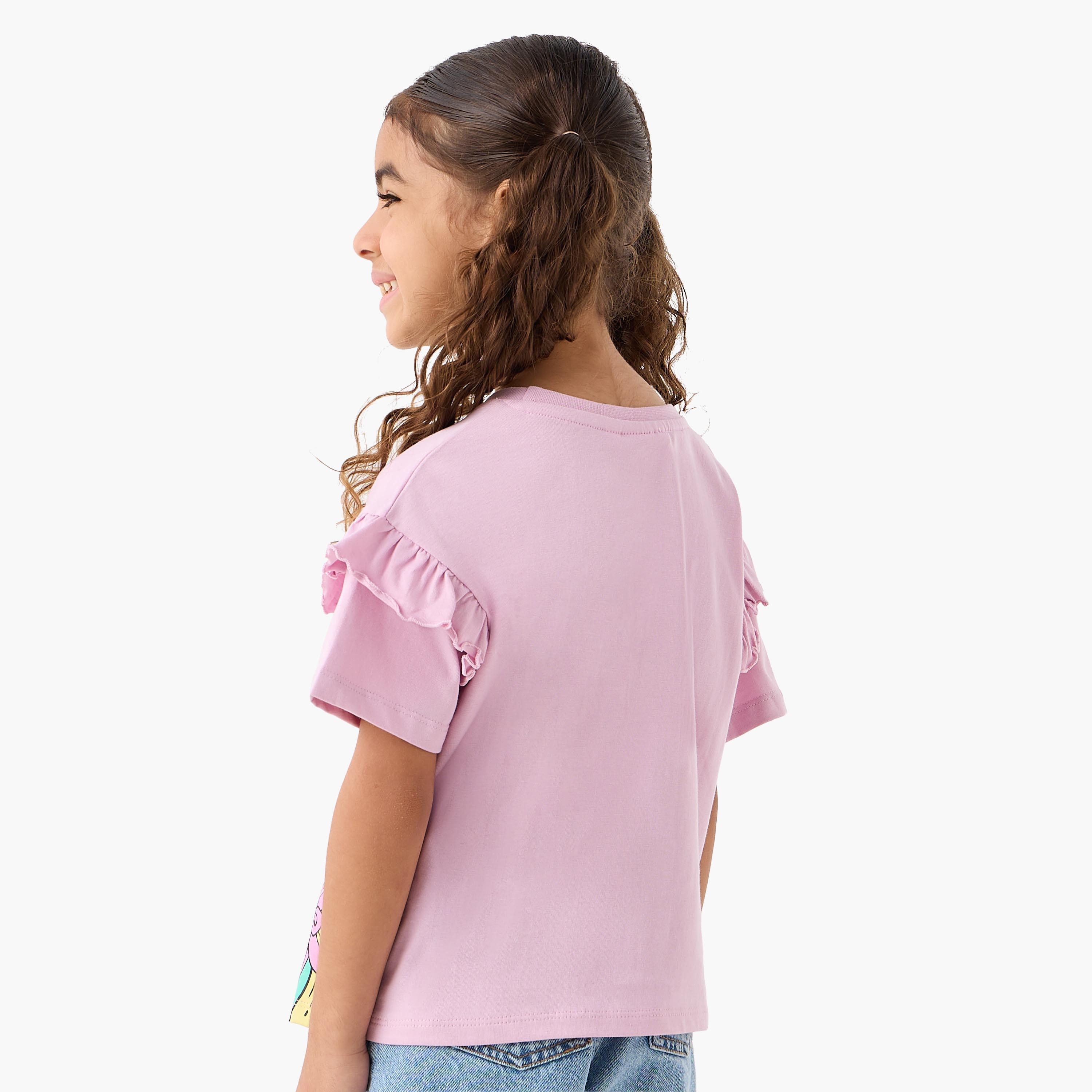 Pack of 2 Hasbro Round Neck Short Sleeves T-shirt with My Little Pony Print-girls-clothing-tshirts-image-4