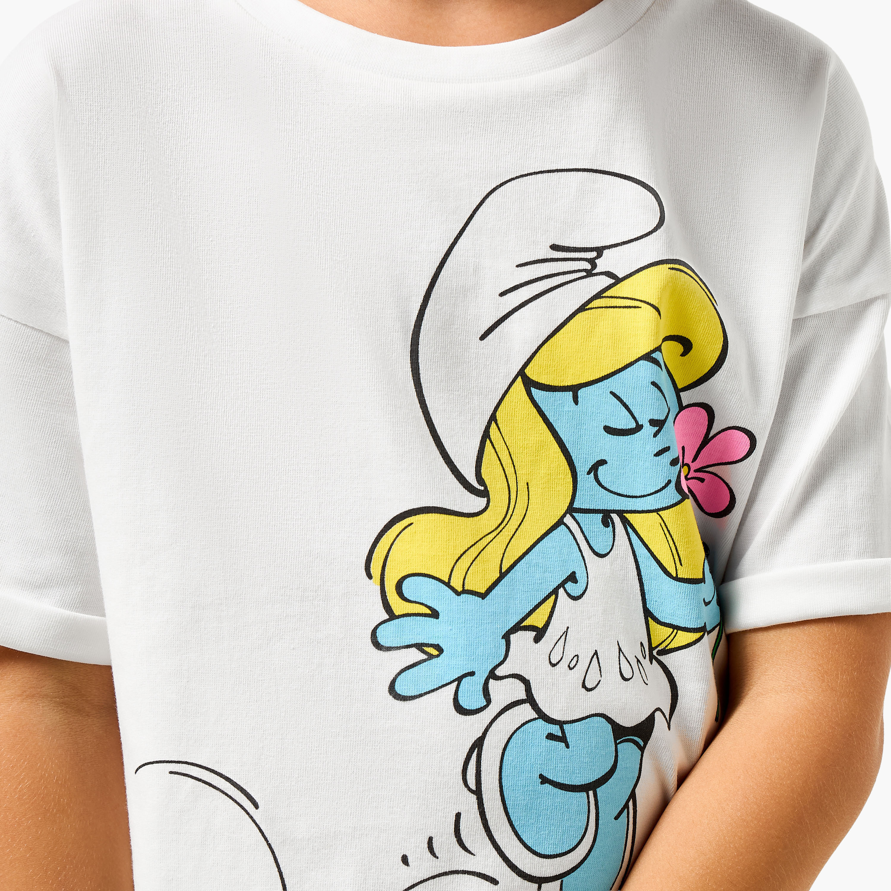 IMPS Crew Neck Short Sleeves T-shirt with Smurfette Print-girls-clothing-tshirts-image-5
