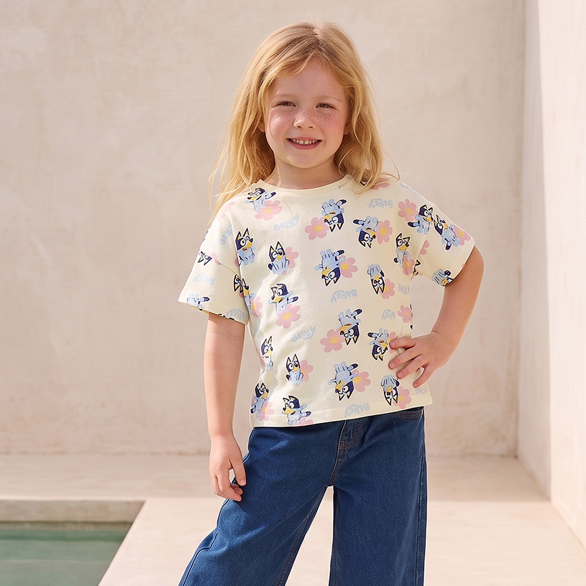 Pack of 2 Bluey Crew Neck Short Sleeves T-shirt-girls-clothing-schoolwear-tshirts-image-3
