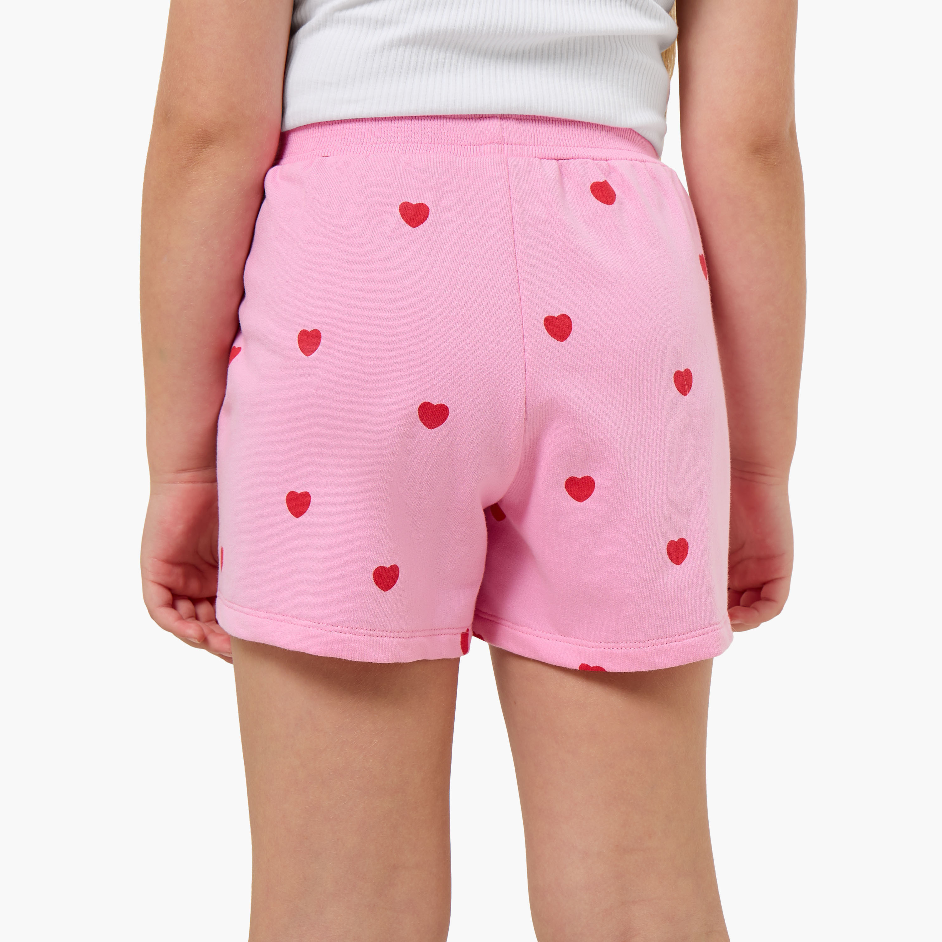 Bluey Elasticated Drawstring Waist Shorts with Heart Print-girls-clothing-bottoms-shorts-image-3