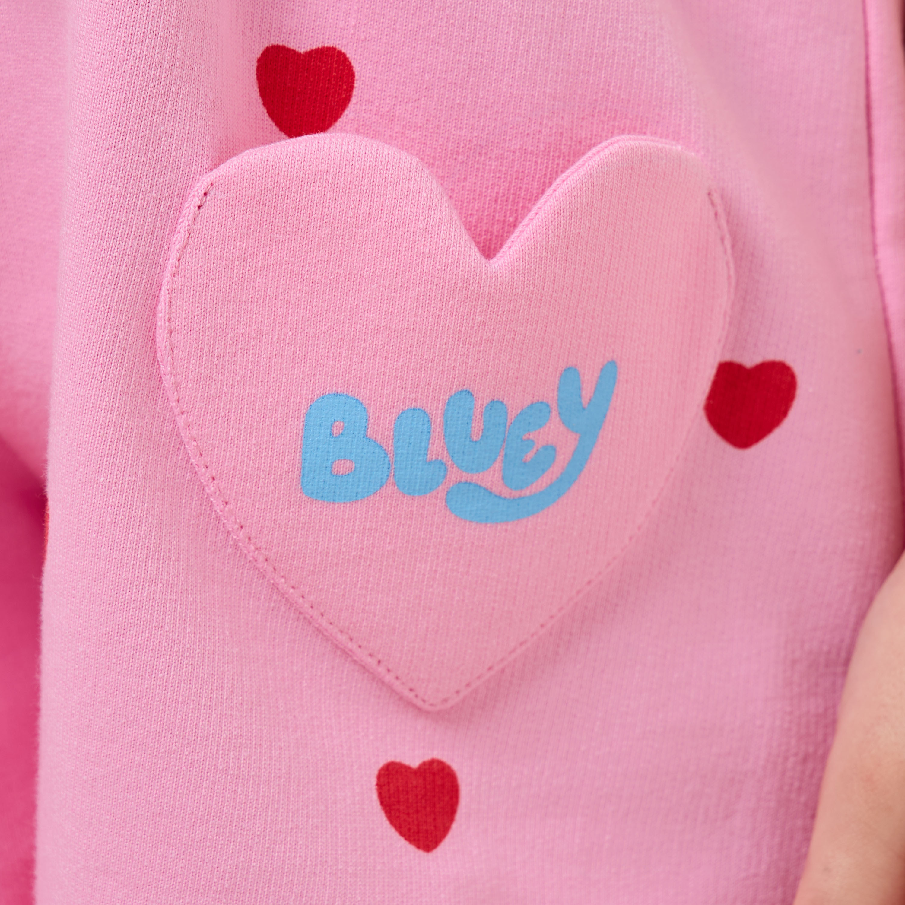 Bluey Elasticated Drawstring Waist Shorts with Heart Print-girls-clothing-bottoms-shorts-image-5