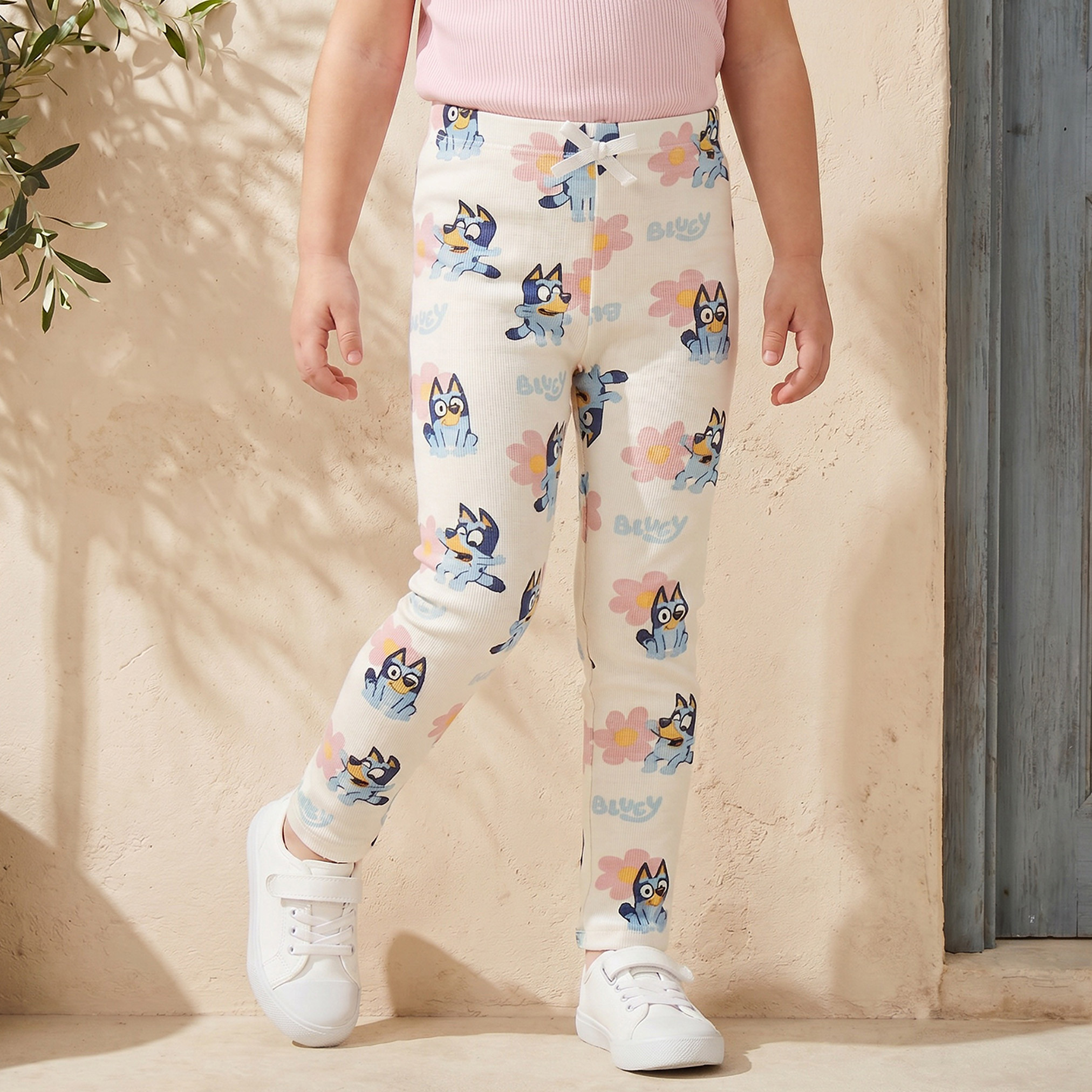 Bluey Leggings with Elasticated Waistband-baby-girls-clothing-bottoms-leggings-image-1