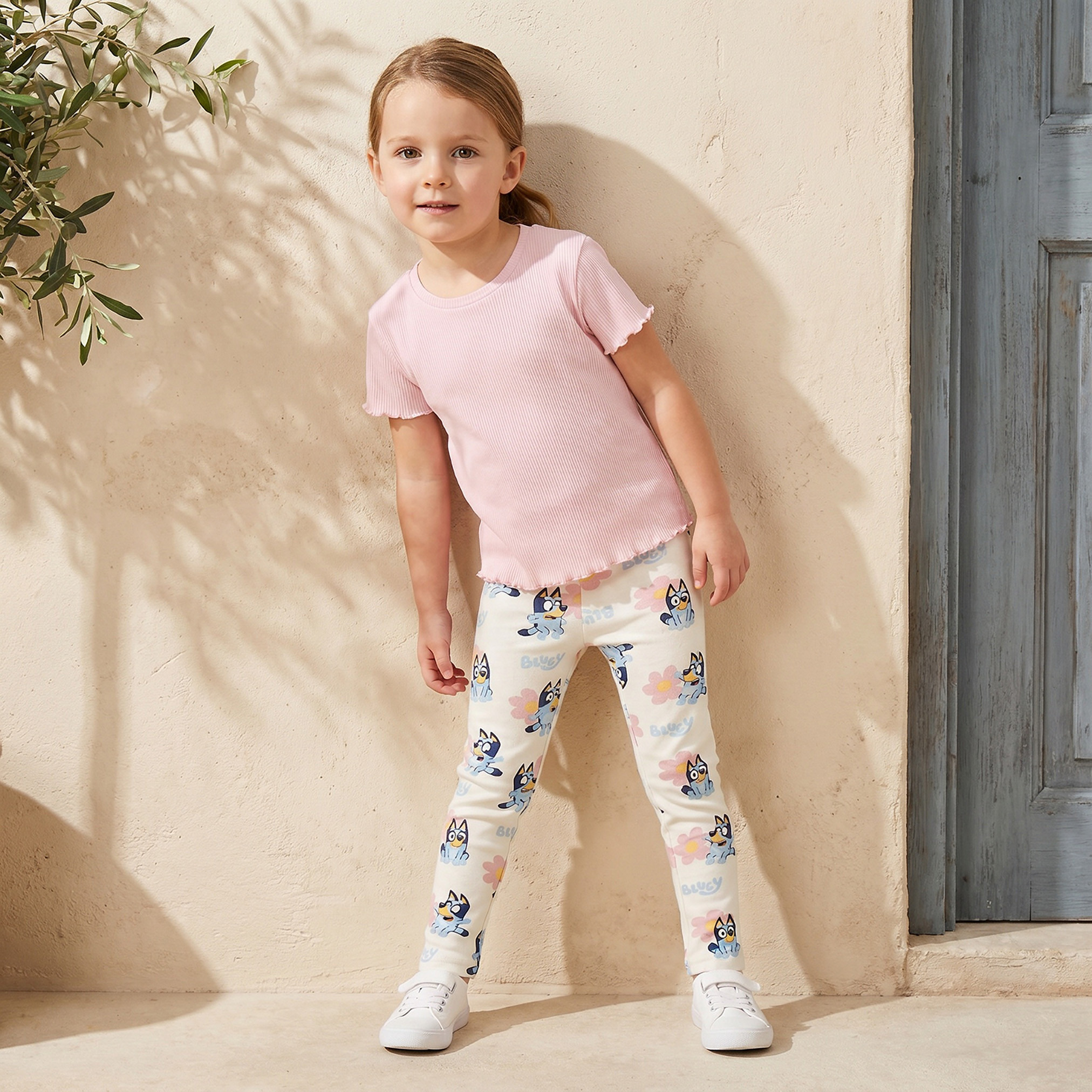 Bluey Leggings with Elasticated Waistband-baby-girls-clothing-bottoms-leggings-image-2