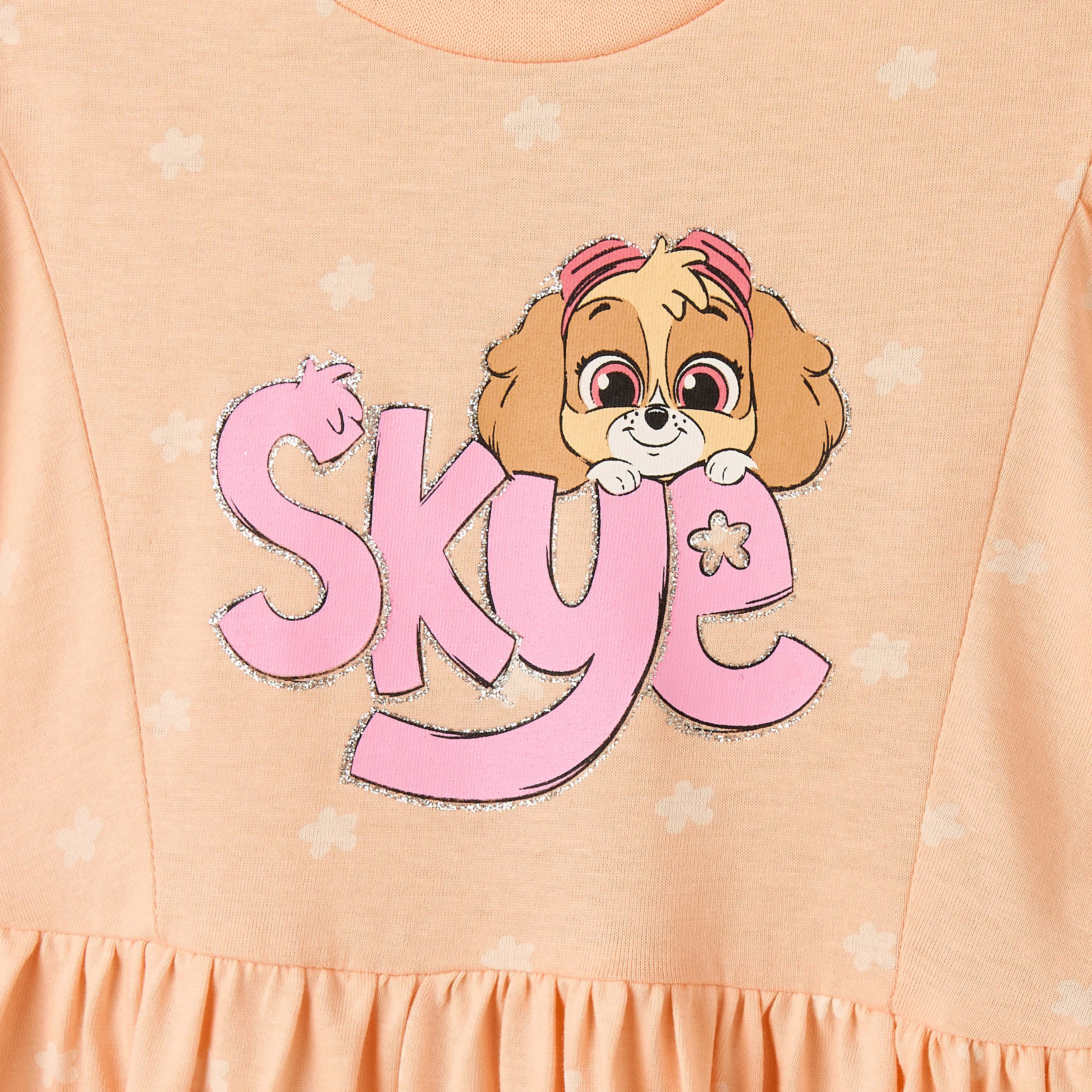 Round Neck Short Sleeve Dress with Skye Print-girls-clothing-dressesandjumpsuits-image-4