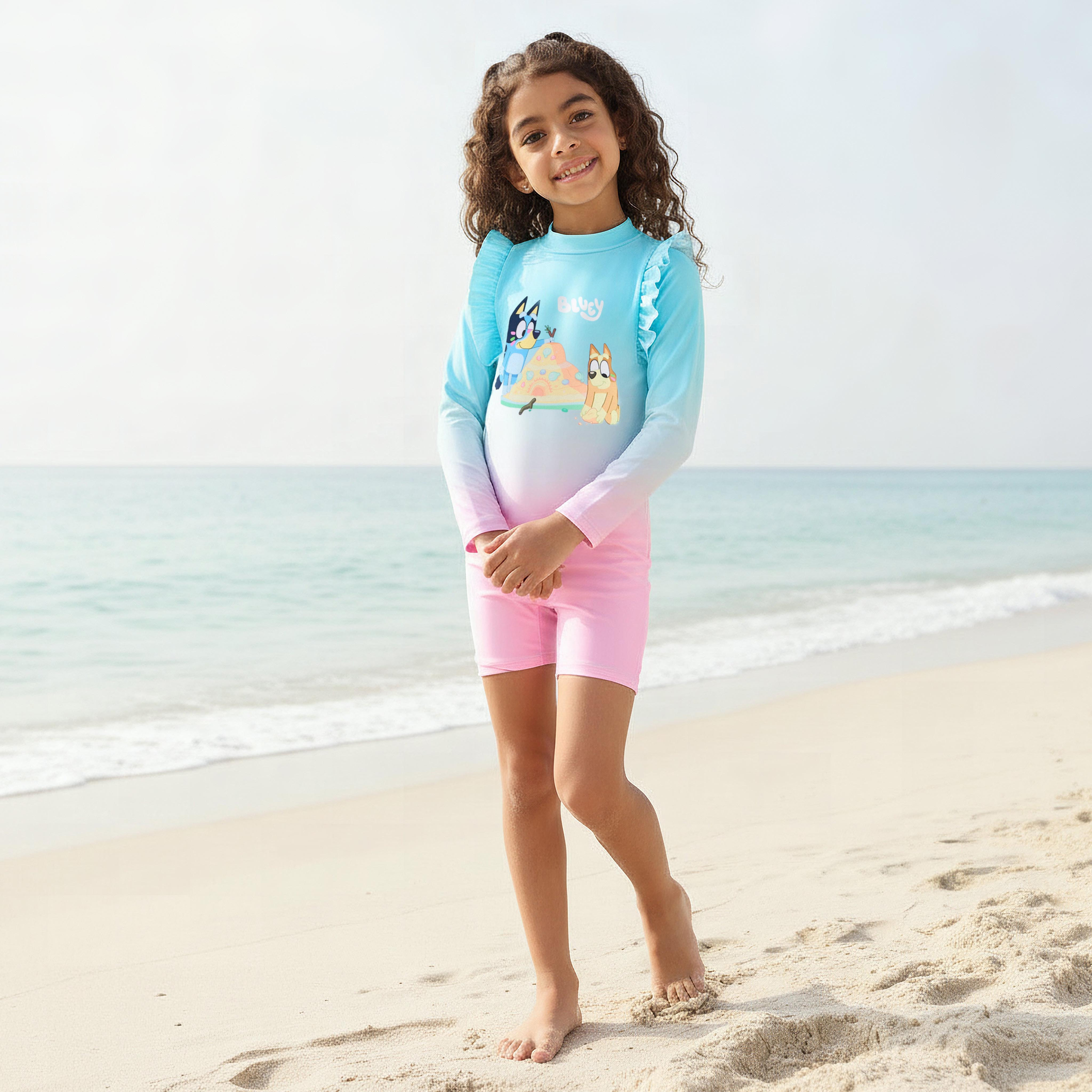 Bluey Girls Ombre Swimsuit-girls-clothing-sportswear-swimwear-image-1