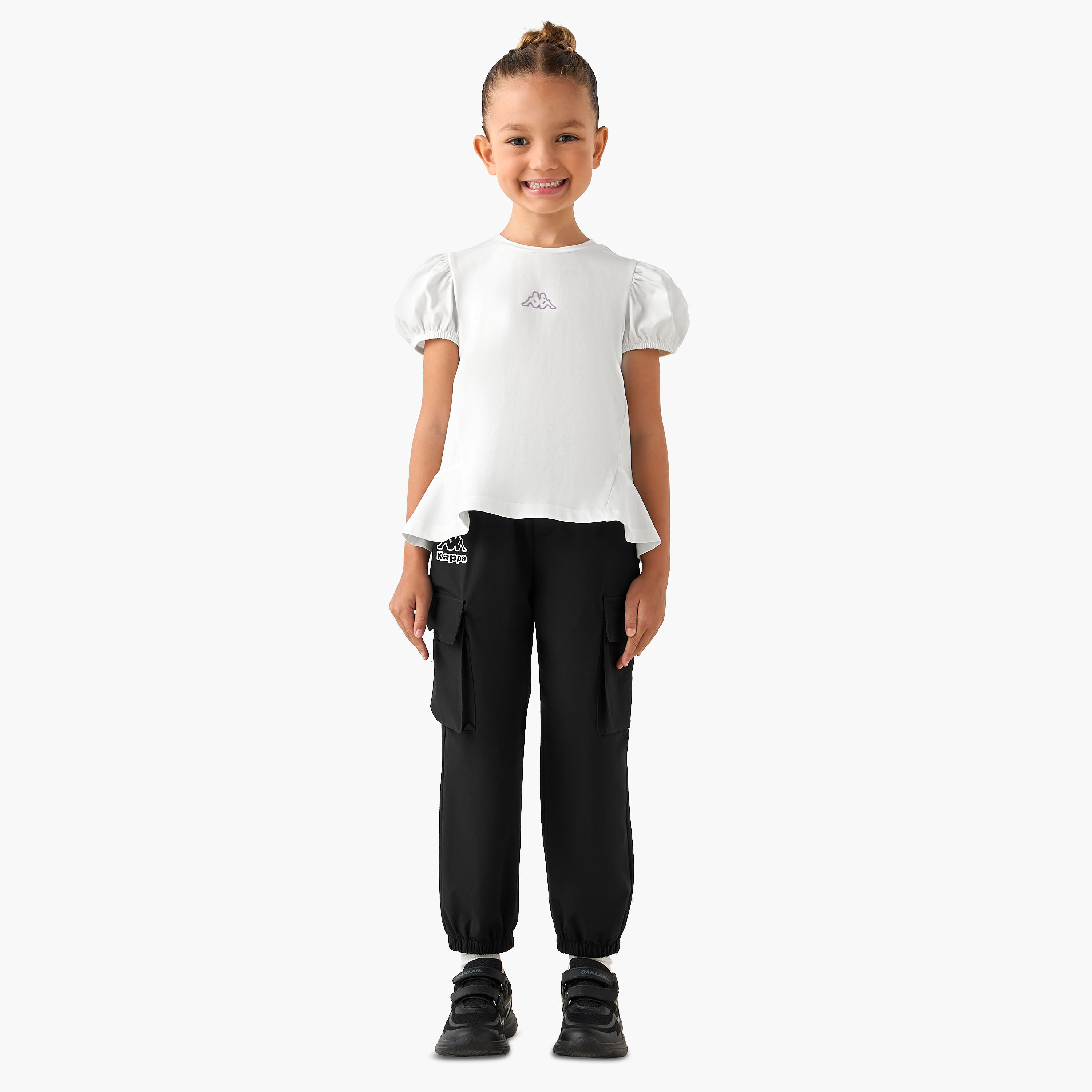 Kappa Crew Neck Short Sleeves T-shirt with Logo Print-sports-girls-clothing-tops-image-2