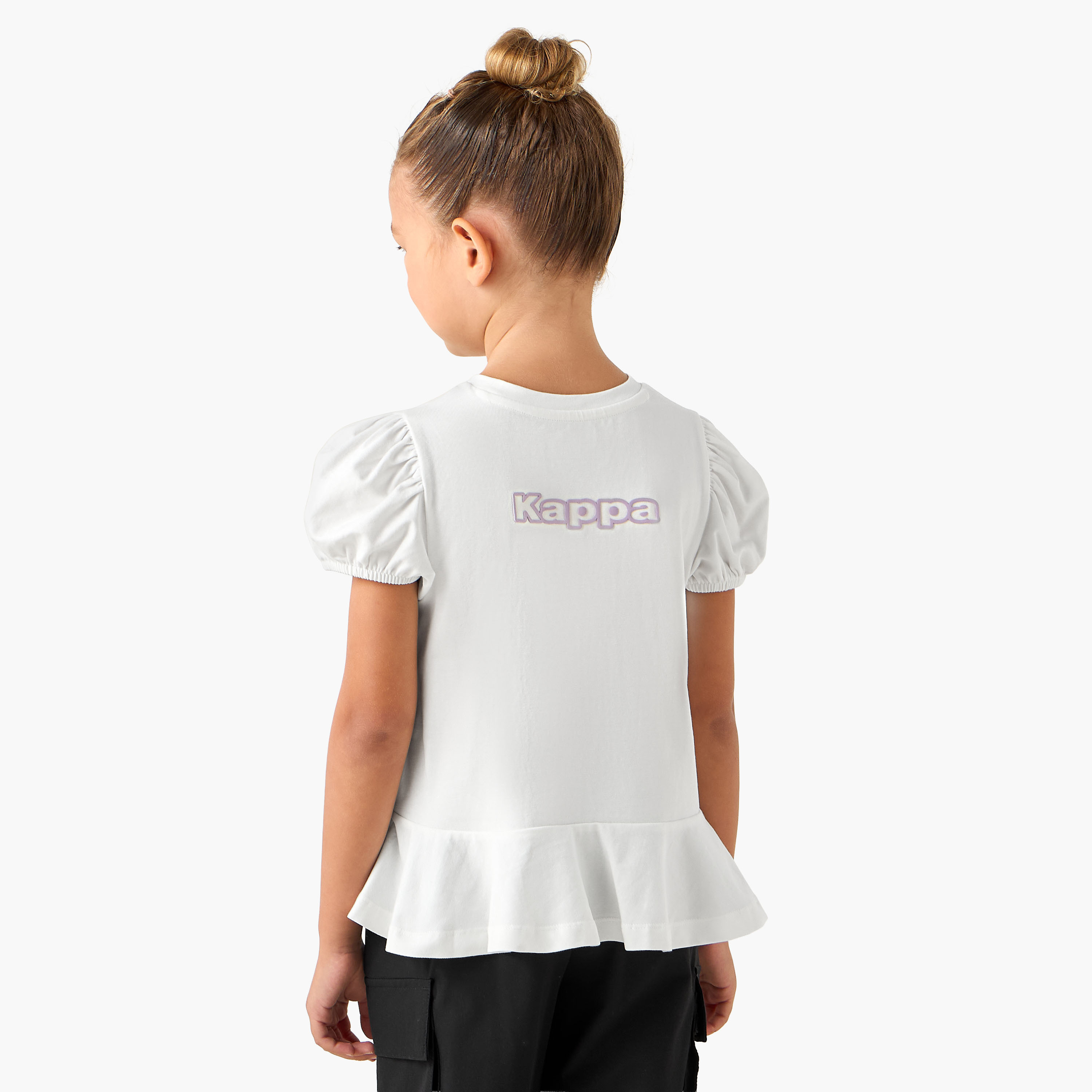 Kappa Crew Neck Short Sleeves T-shirt with Logo Print-sports-girls-clothing-tops-image-3