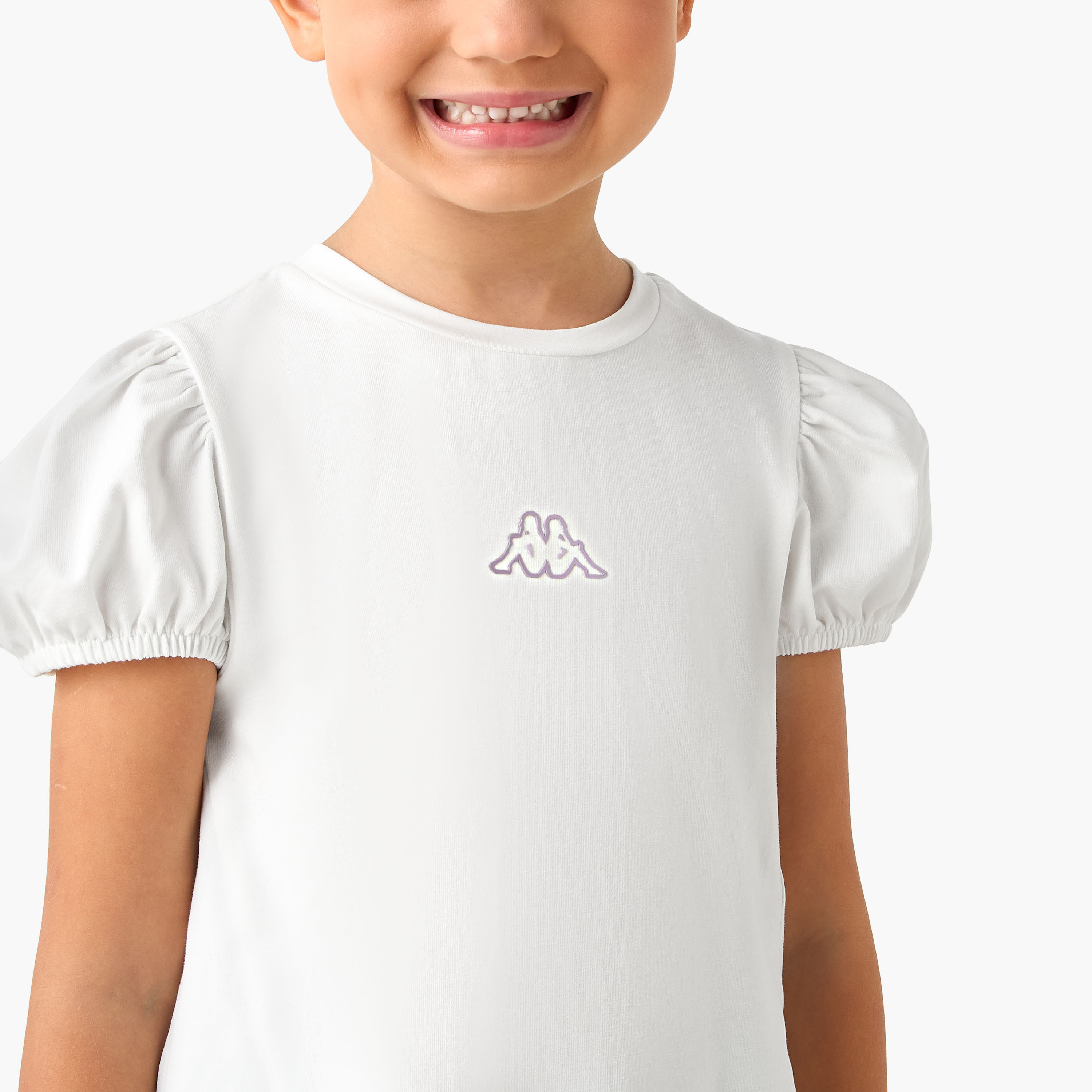Kappa Crew Neck Short Sleeves T-shirt with Logo Print-sports-girls-clothing-tops-image-4