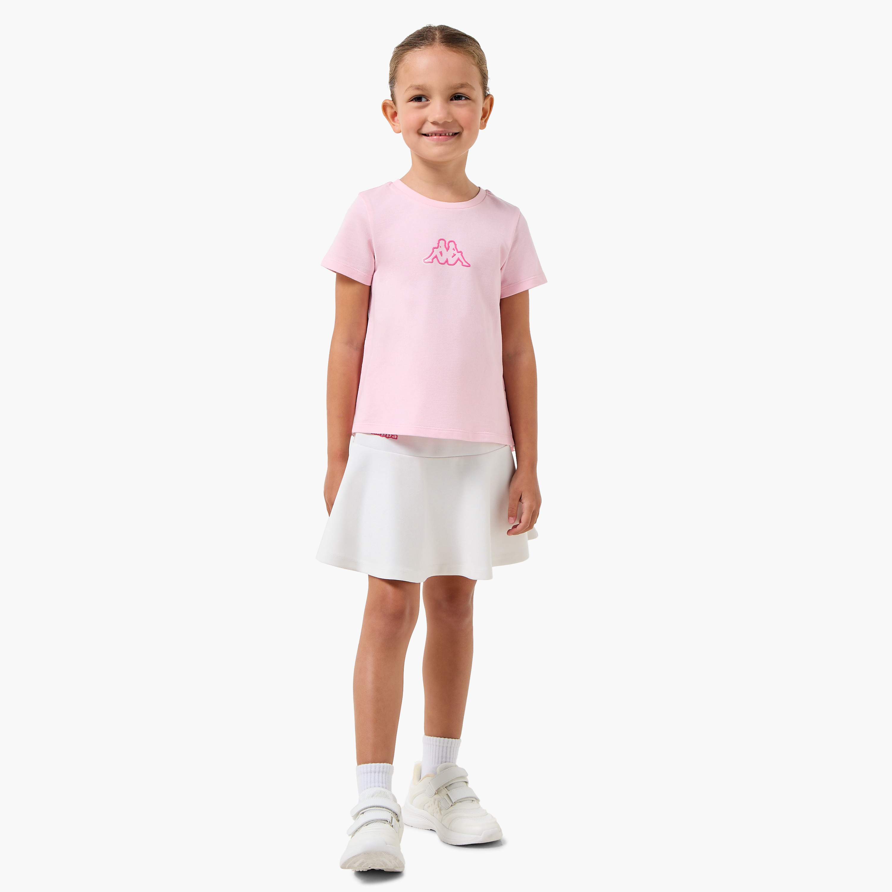 Kappa Crew Neck Short Sleeves T-shirt with Pleats-girls-clothing-tshirts-image-2