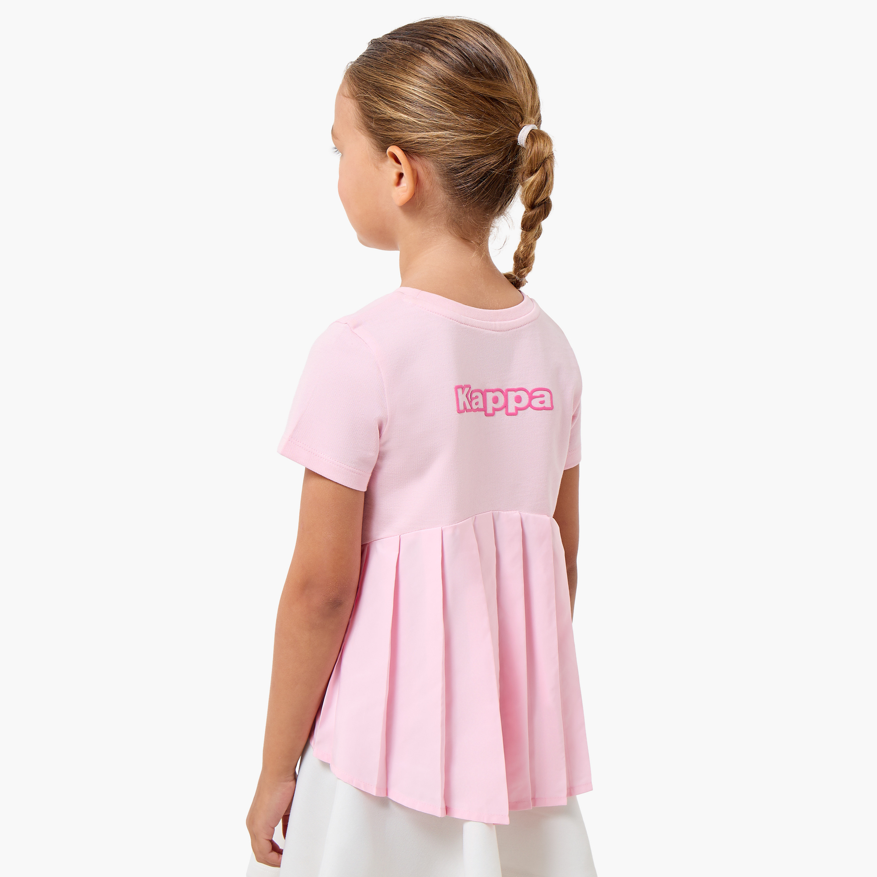 Kappa Crew Neck Short Sleeves T-shirt with Pleats-girls-clothing-tshirts-image-3