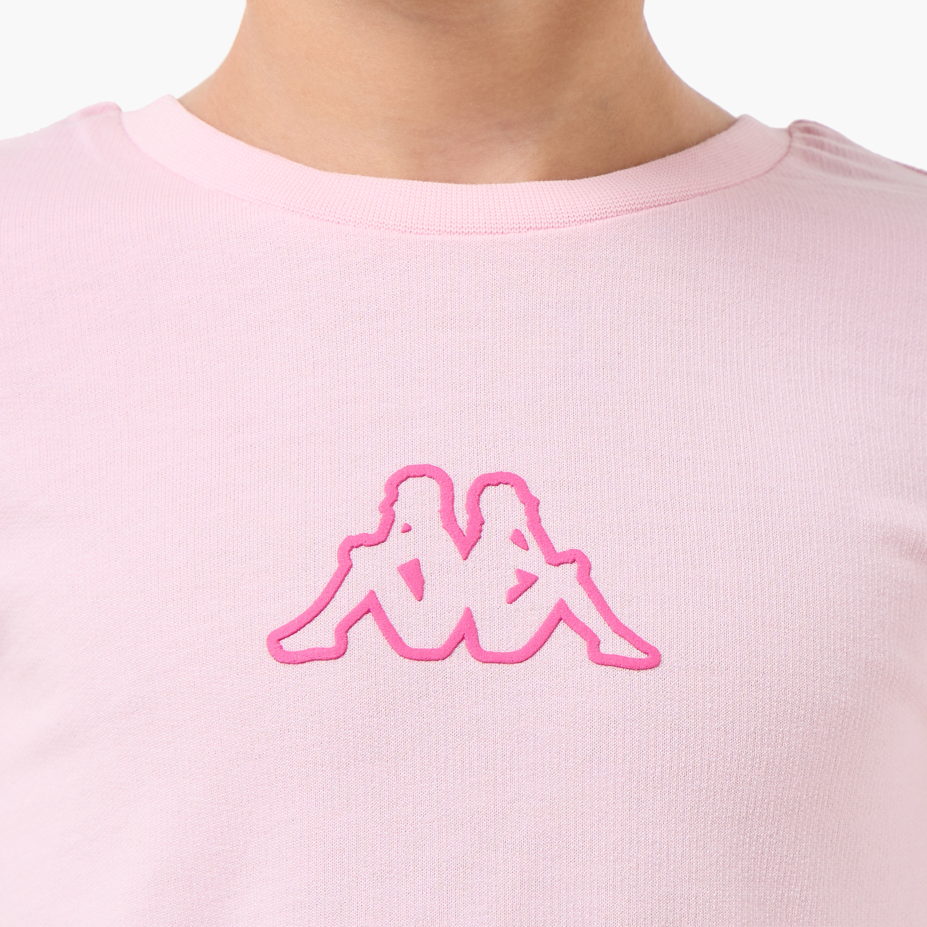 Kappa Crew Neck Short Sleeves T-shirt with Pleats-girls-clothing-tshirts-image-4