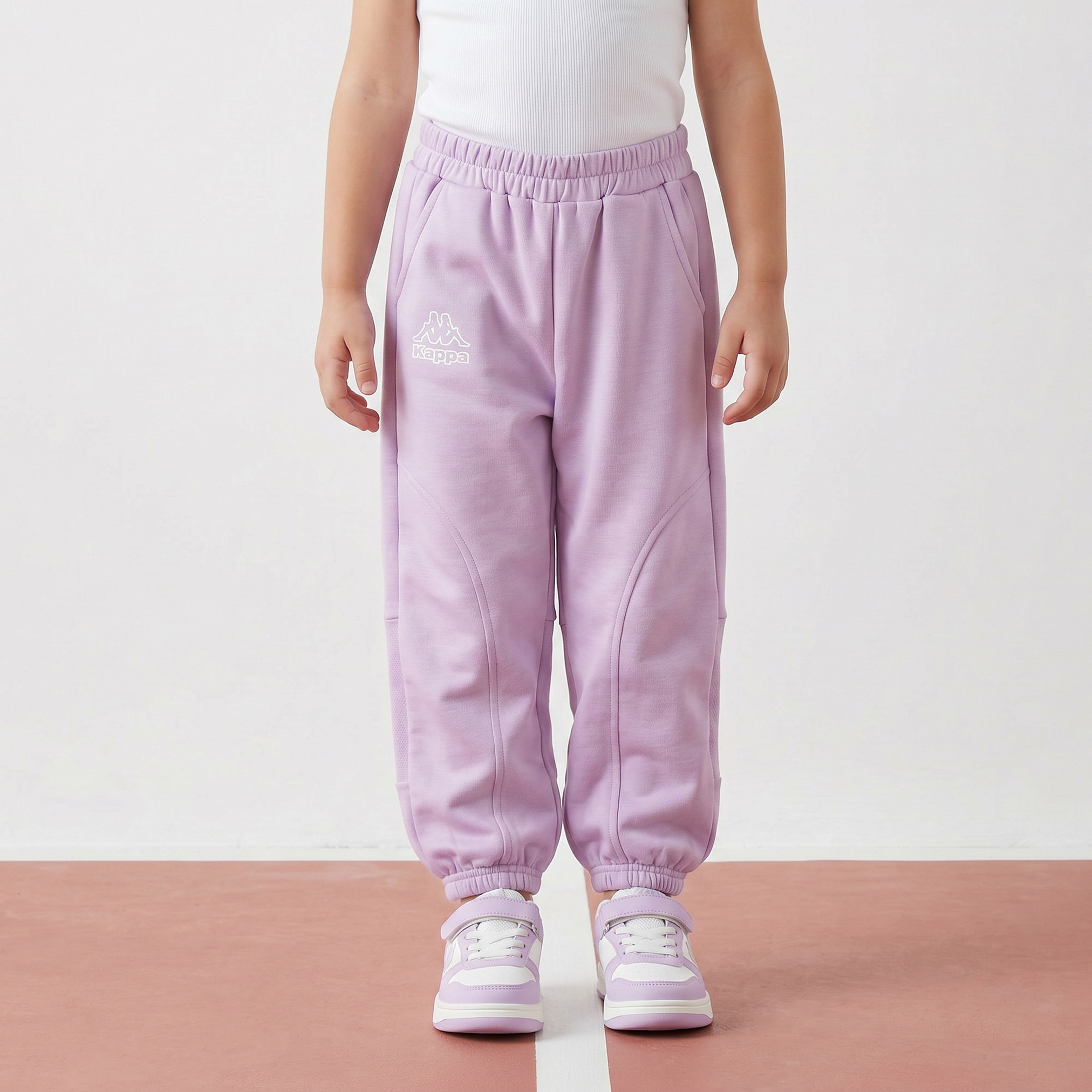 Kappa Elasticated Waist Joggers with Logo Print-baby-girls-clothing-sportswear-bottoms-image-1