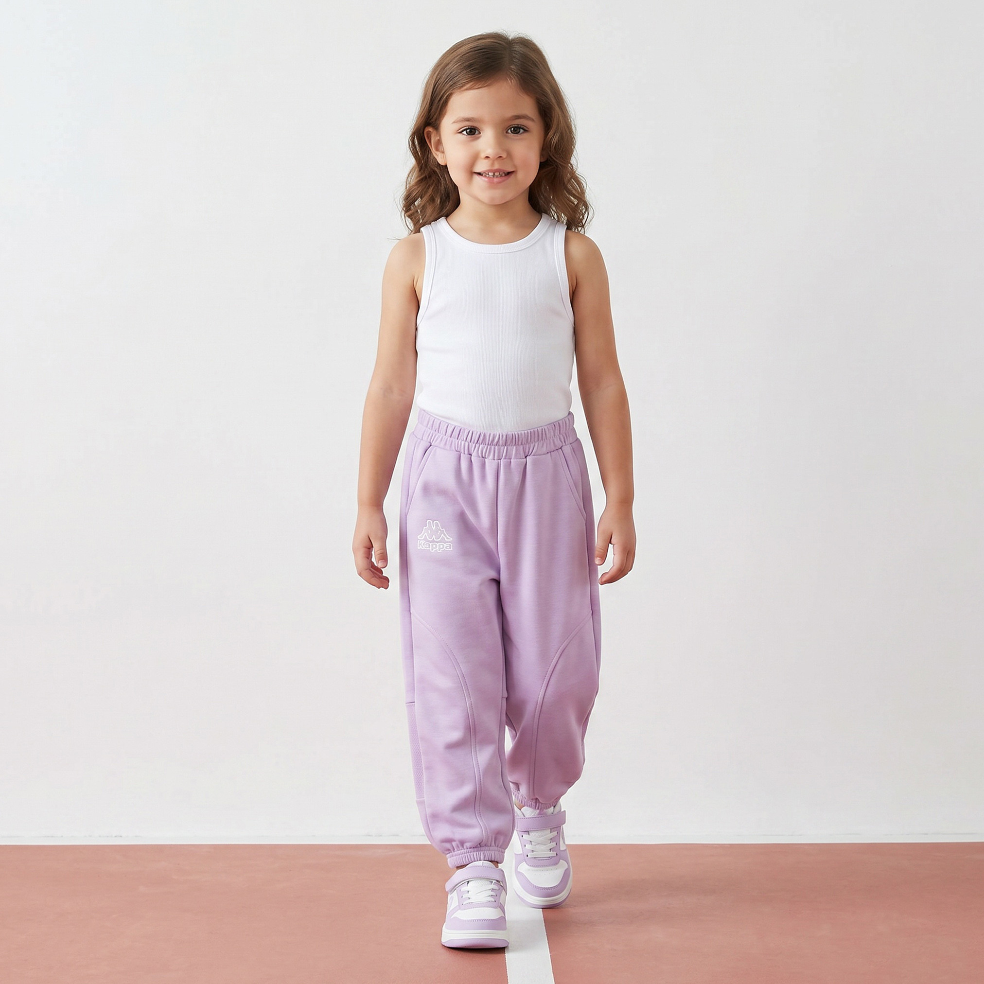 Kappa Elasticated Waist Joggers with Logo Print-baby-girls-clothing-sportswear-bottoms-image-2