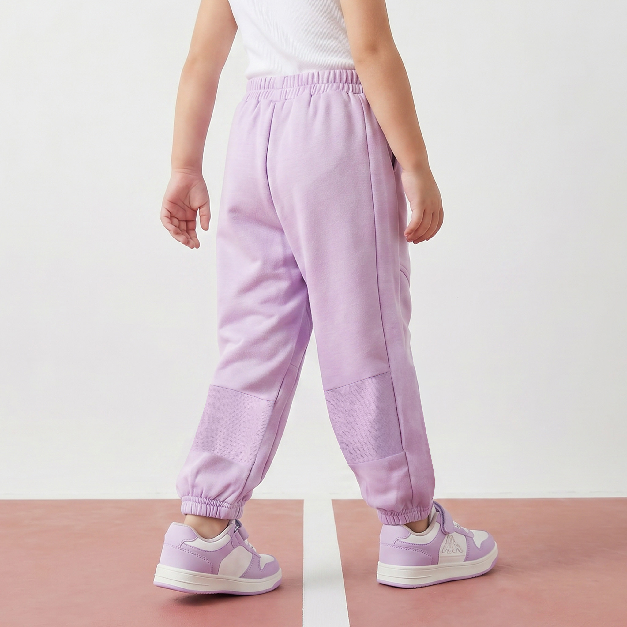 بنطلون رياضي بحزام خصر مطاطي وطبعات شعار من كابا-baby-girls-clothing-sportswear-bottoms-image-3
