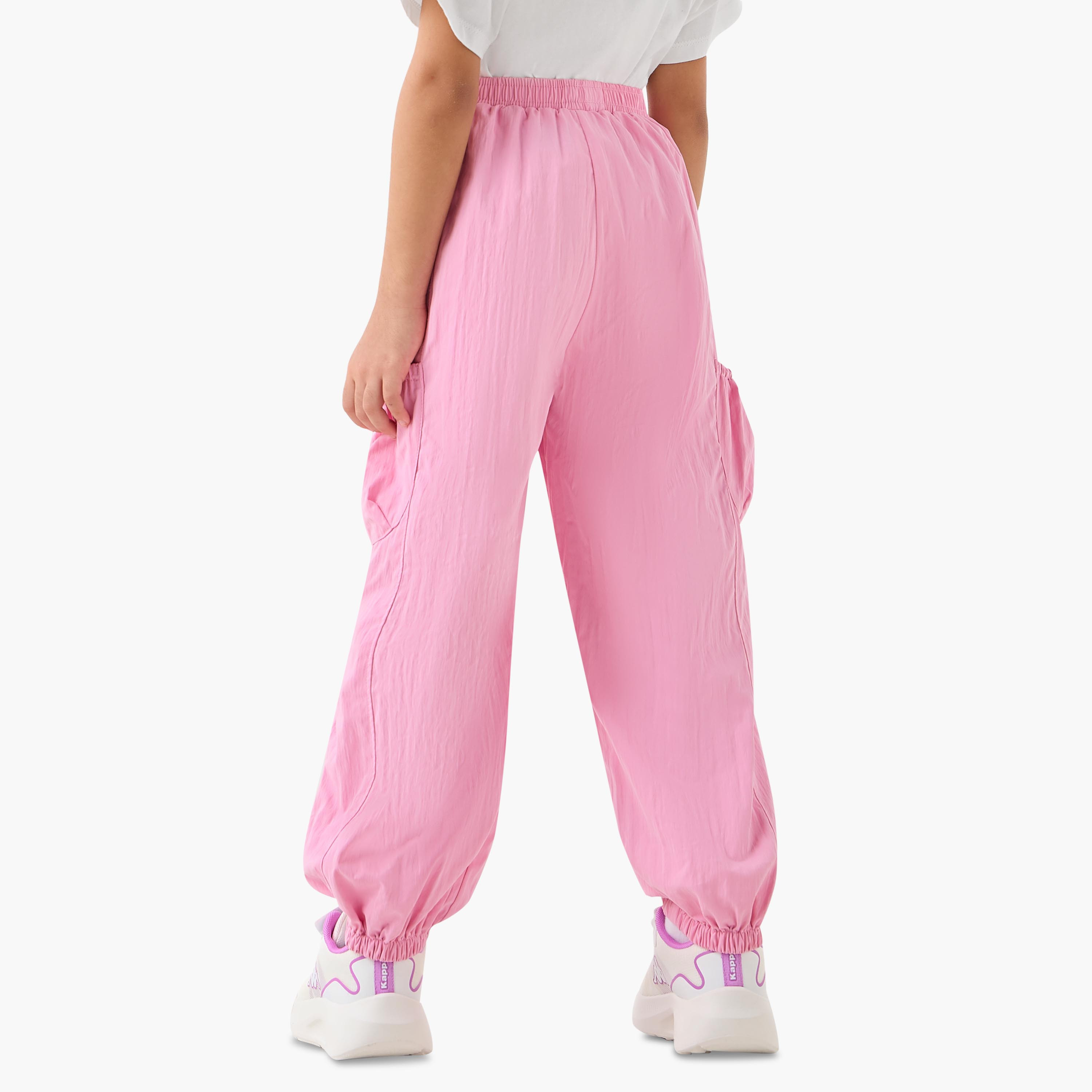 Kappa Elasticated Drawstring Waist Joggers with Logo Print-baby-girls-clothing-sportswear-bottoms-image-3