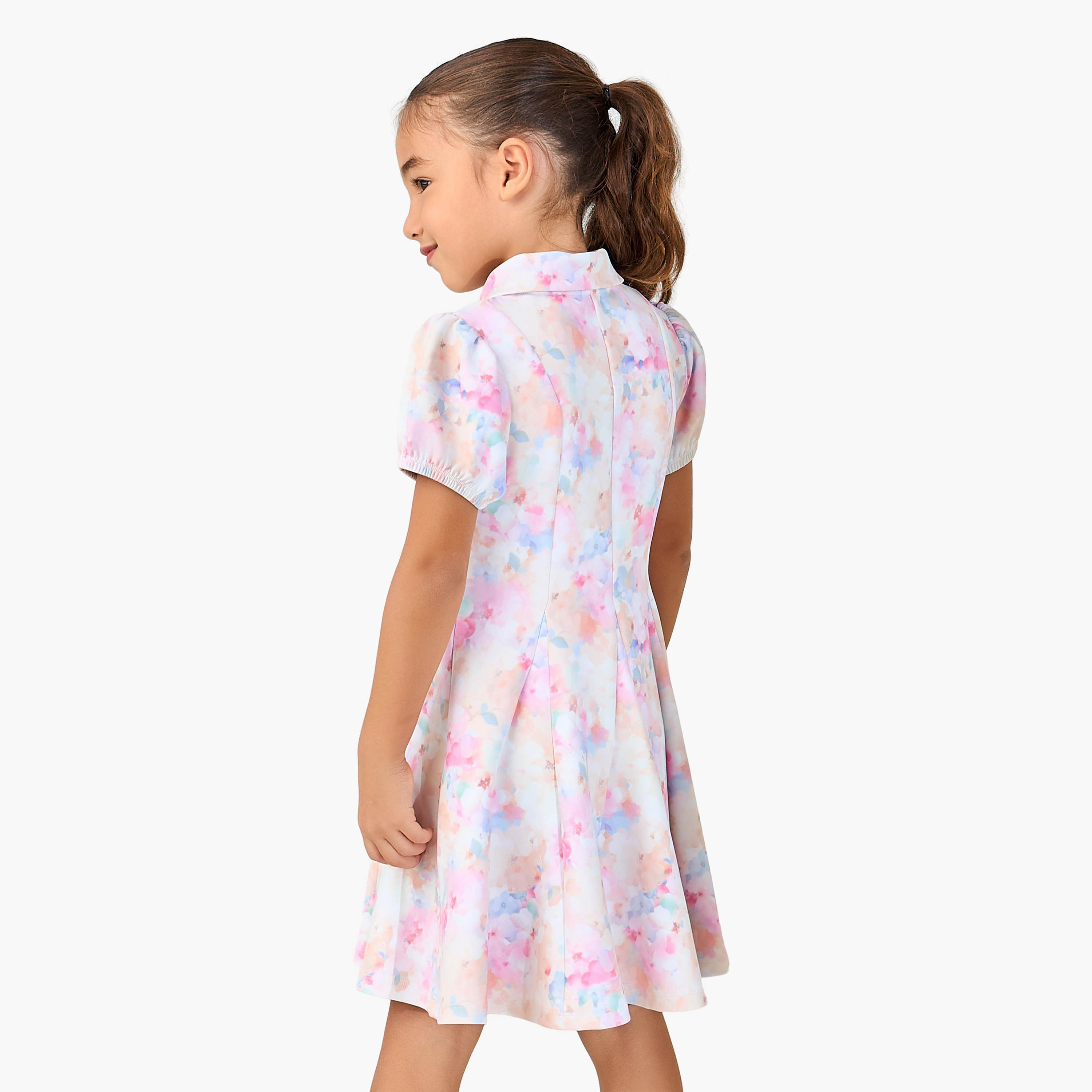 فستان بياقة عادية وأكمام قصيرة وطبعات زهرية من كابا-girls-clothing-dressesandjumpsuits-image-3