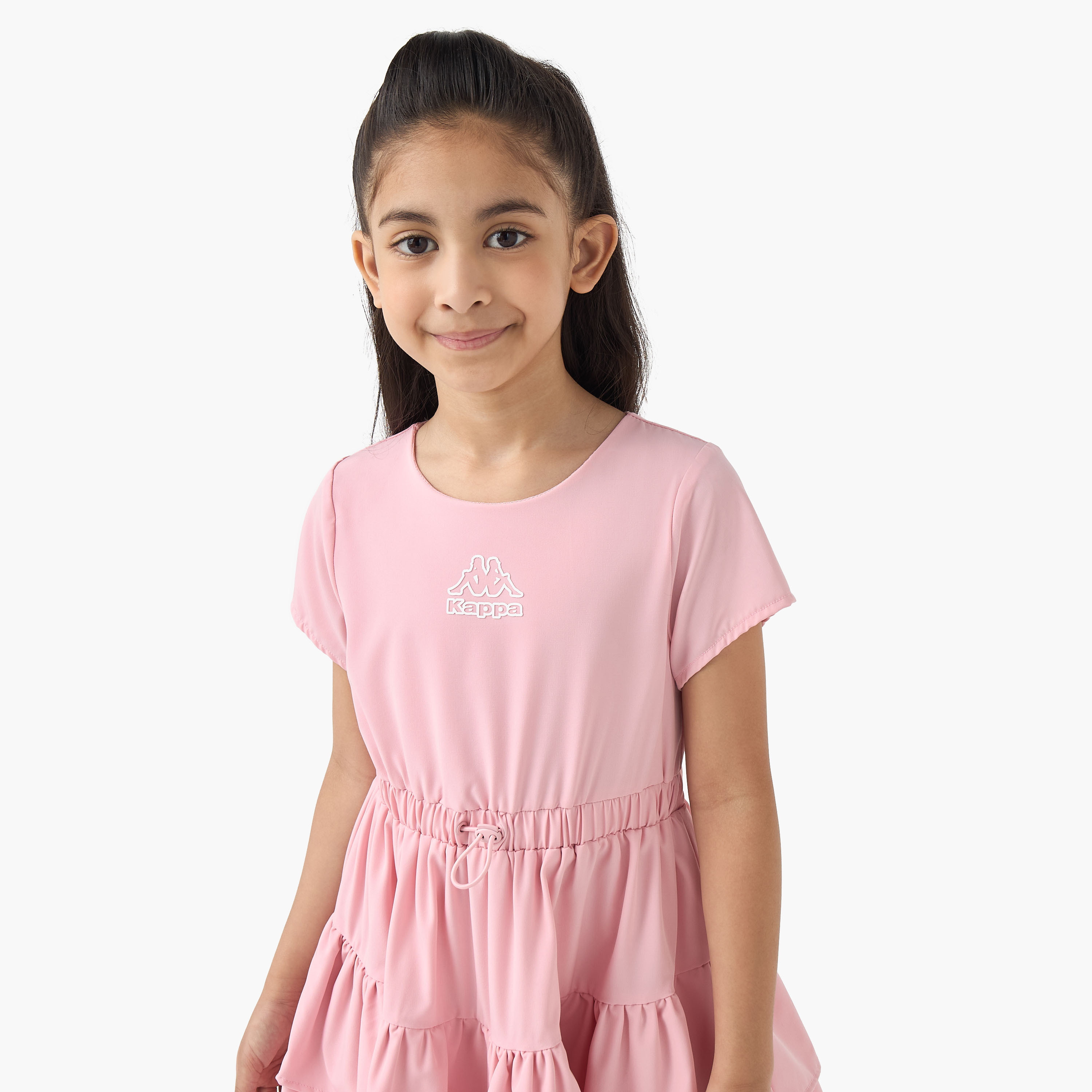 Kappa Round Neck Short Sleeves A-line Dress with Tiered Design-girls-clothing-dressesandjumpsuits-image-4