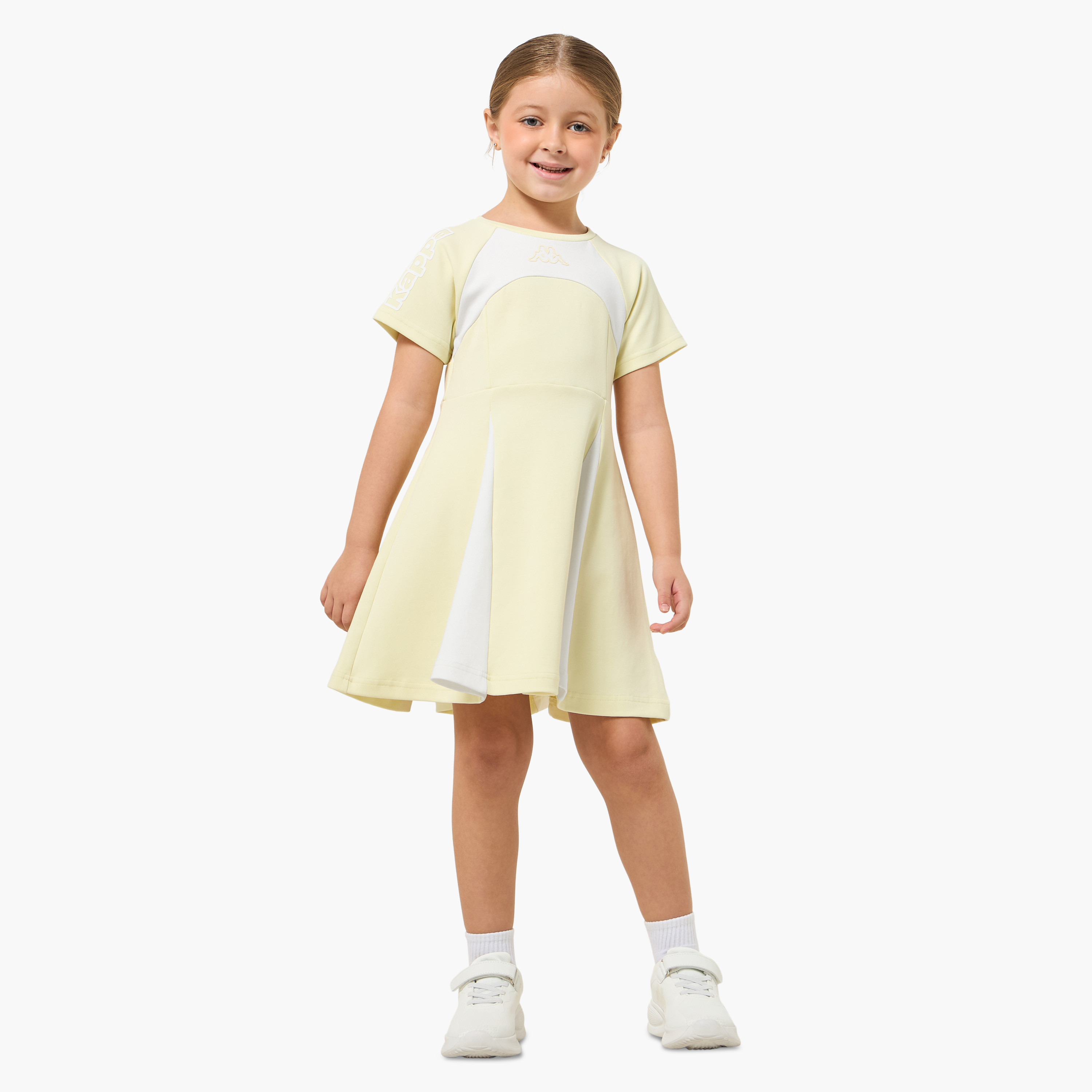 Kappa Round Neck Short Sleeves A-line Dress with Panelled Design-girls-clothing-dressesandjumpsuits-image-2