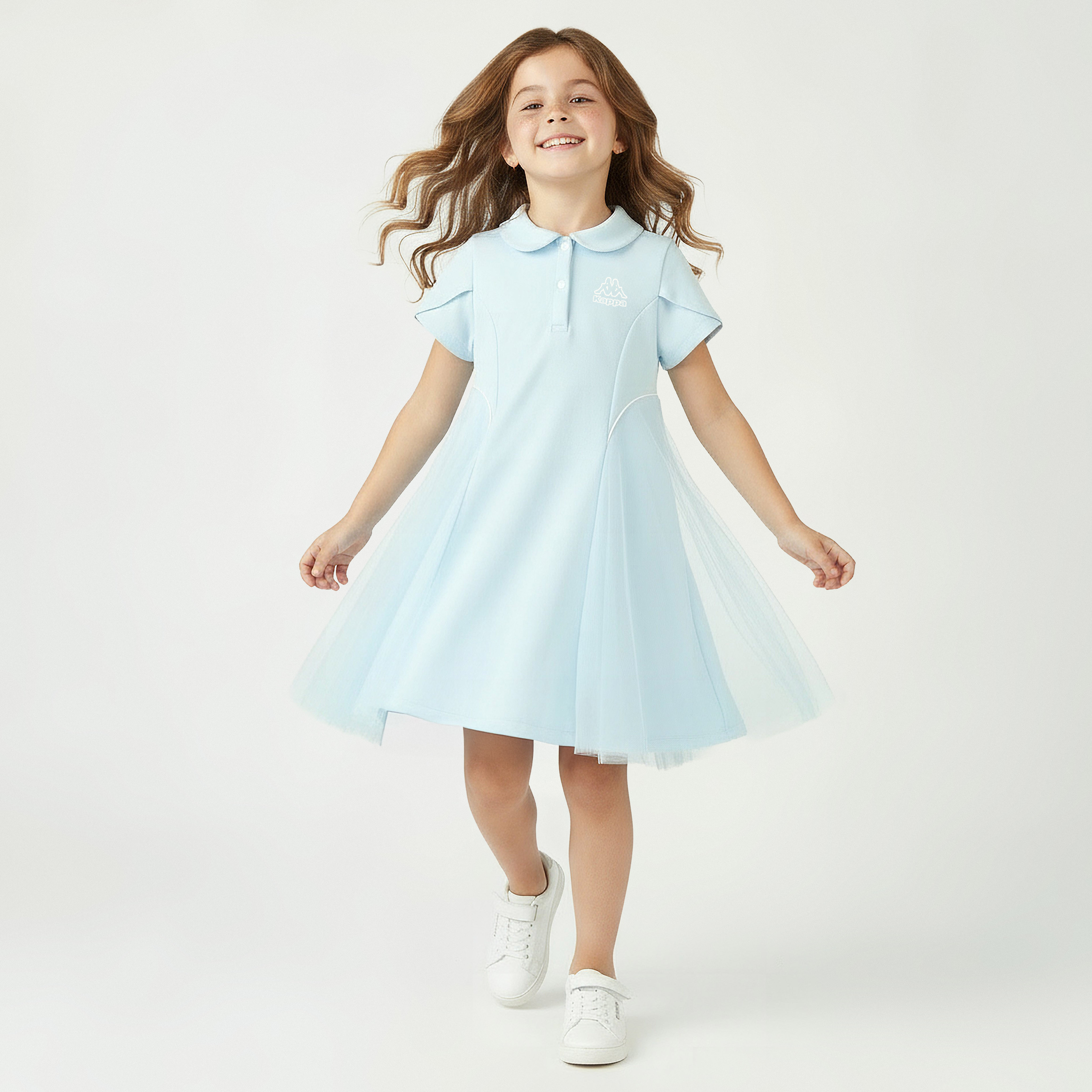 Kappa Collared Short Sleeve Polo Dress with Tulle Overlay-girls-clothing-dressesandjumpsuits-image-2
