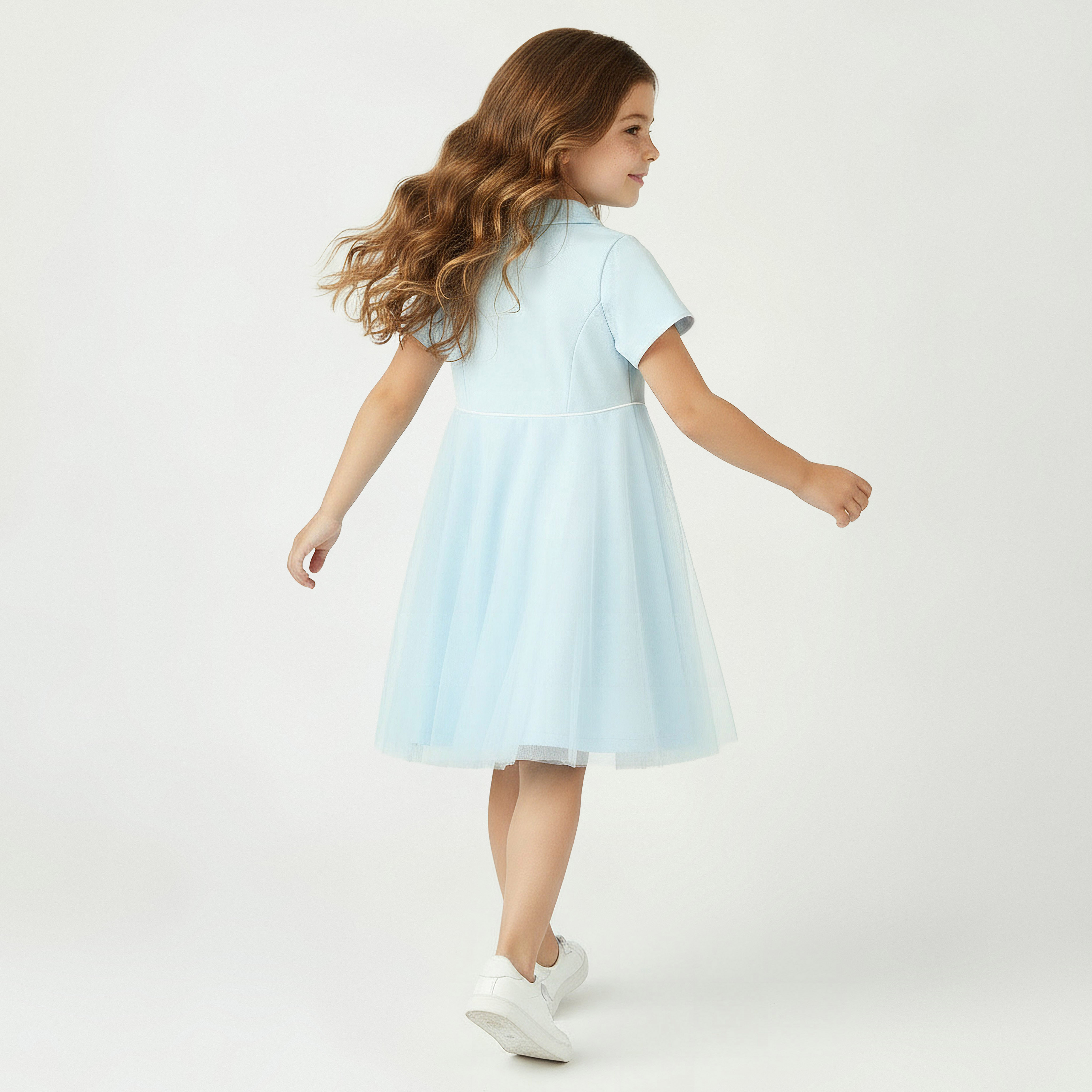 Kappa Collared Short Sleeve Polo Dress with Tulle Overlay-girls-clothing-dressesandjumpsuits-image-3