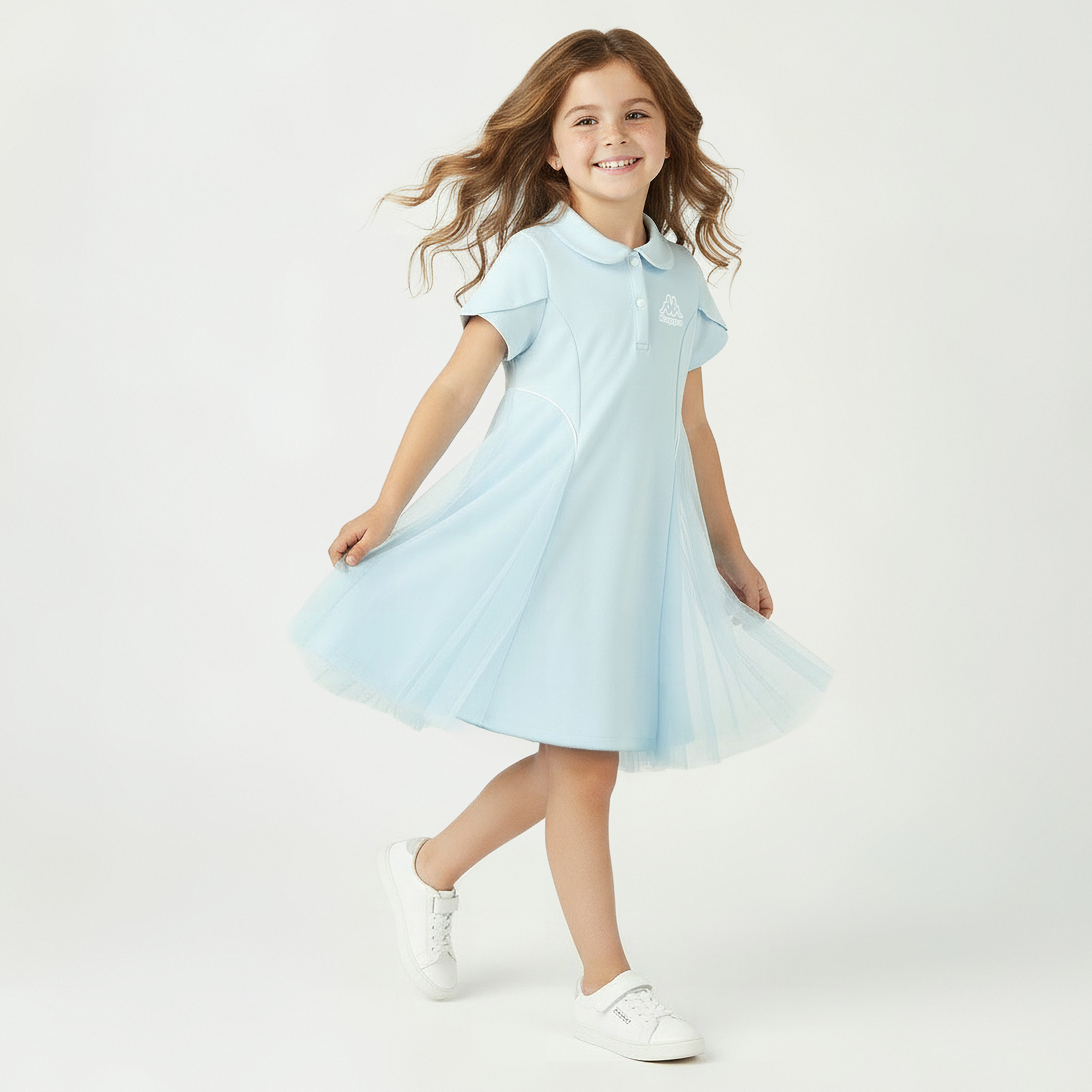 Kappa Collared Short Sleeve Polo Dress with Tulle Overlay-girls-clothing-dressesandjumpsuits-image-5