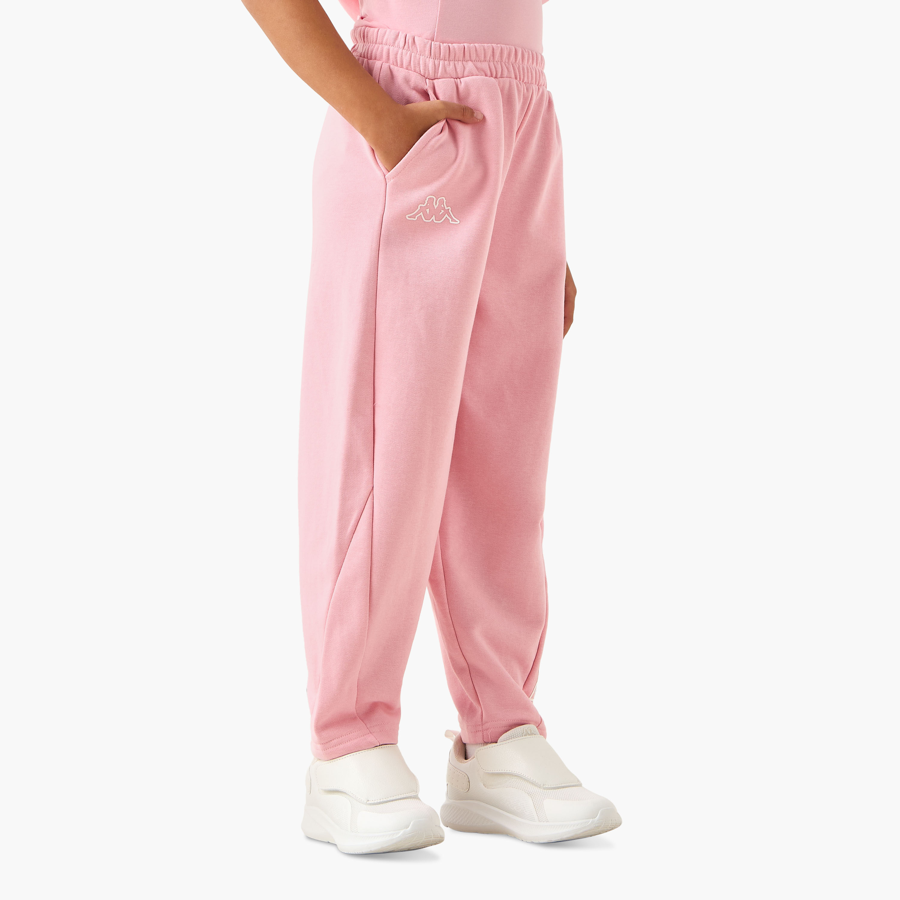 Kappa Crew Neck Short Sleeves T-shirt and Track Pants Set with Logo Print-baby-girls-clothing-setsandcoords-image-3