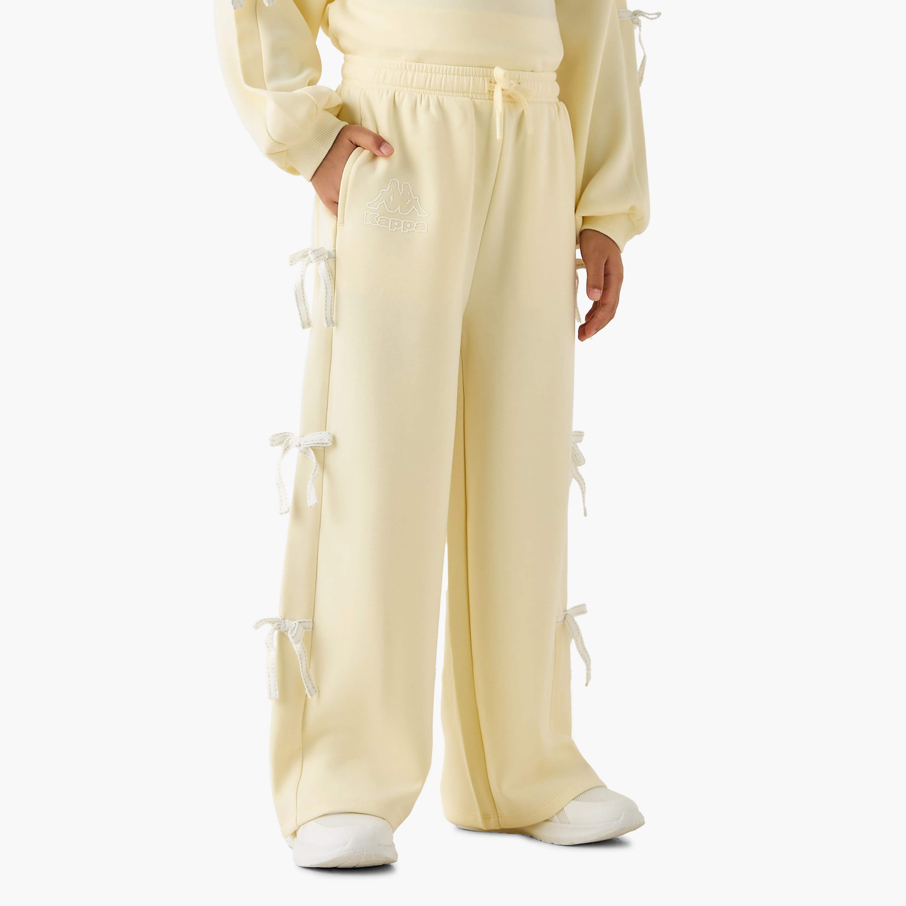 Kappa Crew Neck Long Sleeves Sweatshirt and Pants Set with Bow Accent-girls-clothing-setsandcoords-image-3