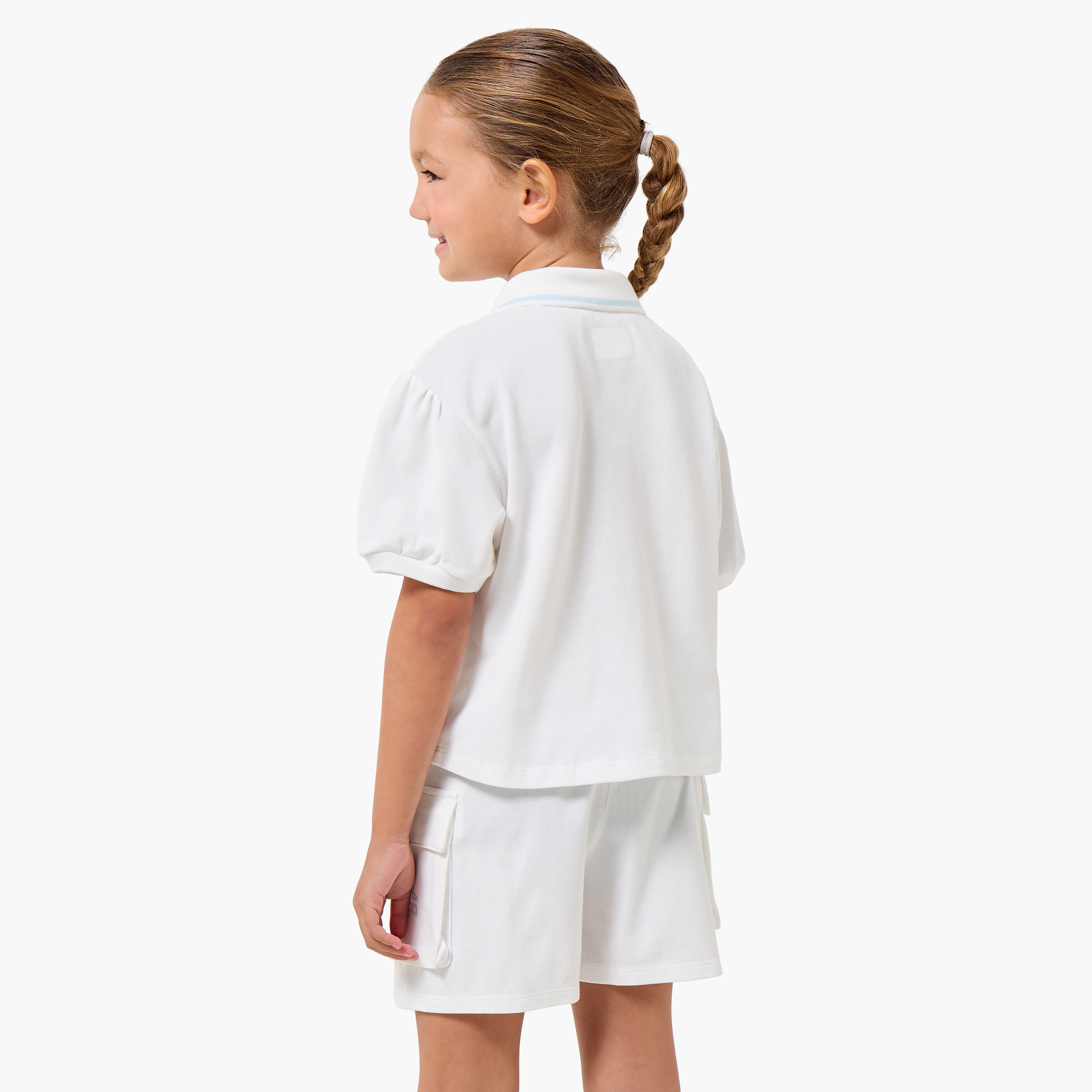 Kappa Collared Short Sleeves Polo T-shirt and Shorts Set with Logo Print-baby-girls-clothing-setsandcoords-image-3