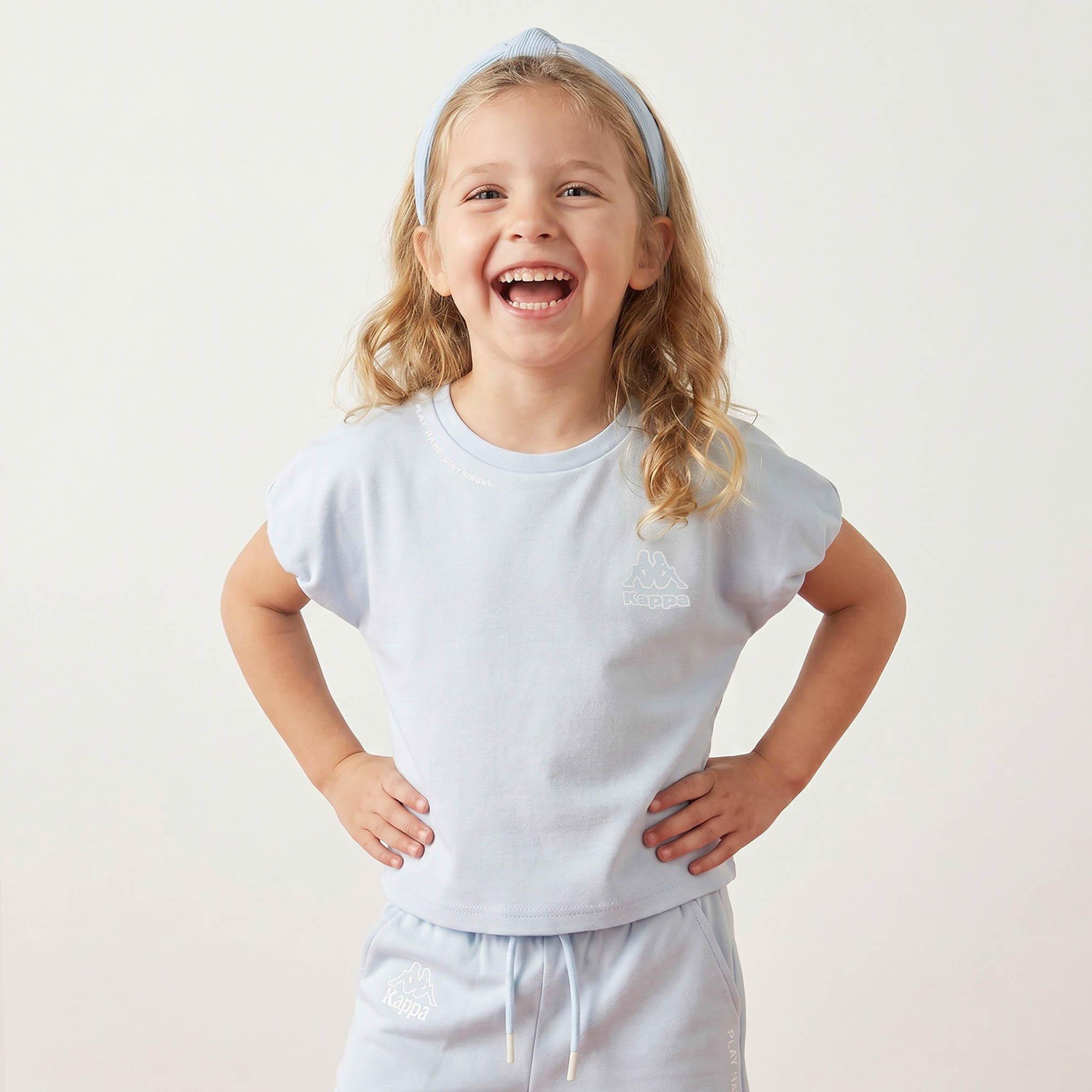 Kappa Crew Neck Short Sleeves T-shirt and Shorts Set with Drawstring Closure-girls-clothing-sportswear-sets-image-2
