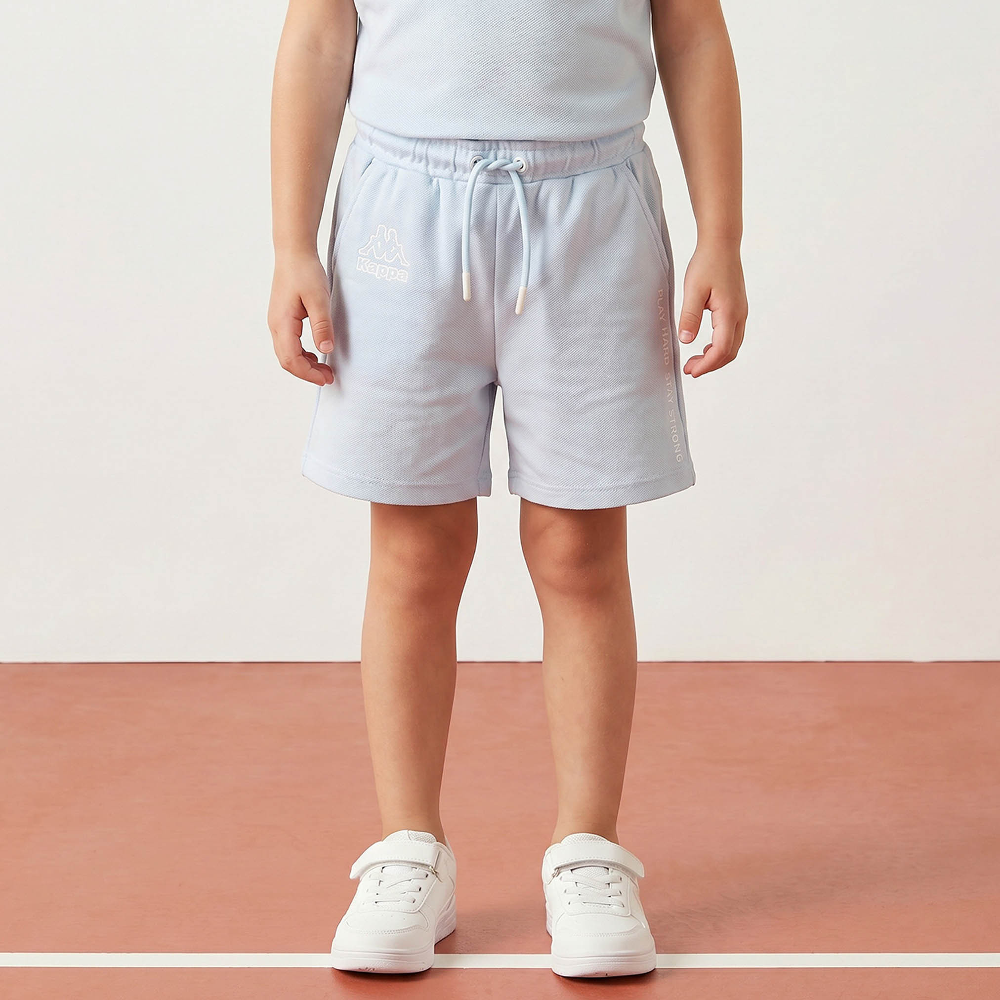 Kappa Crew Neck Short Sleeves T-shirt and Shorts Set with Drawstring Closure-girls-clothing-sportswear-sets-image-3