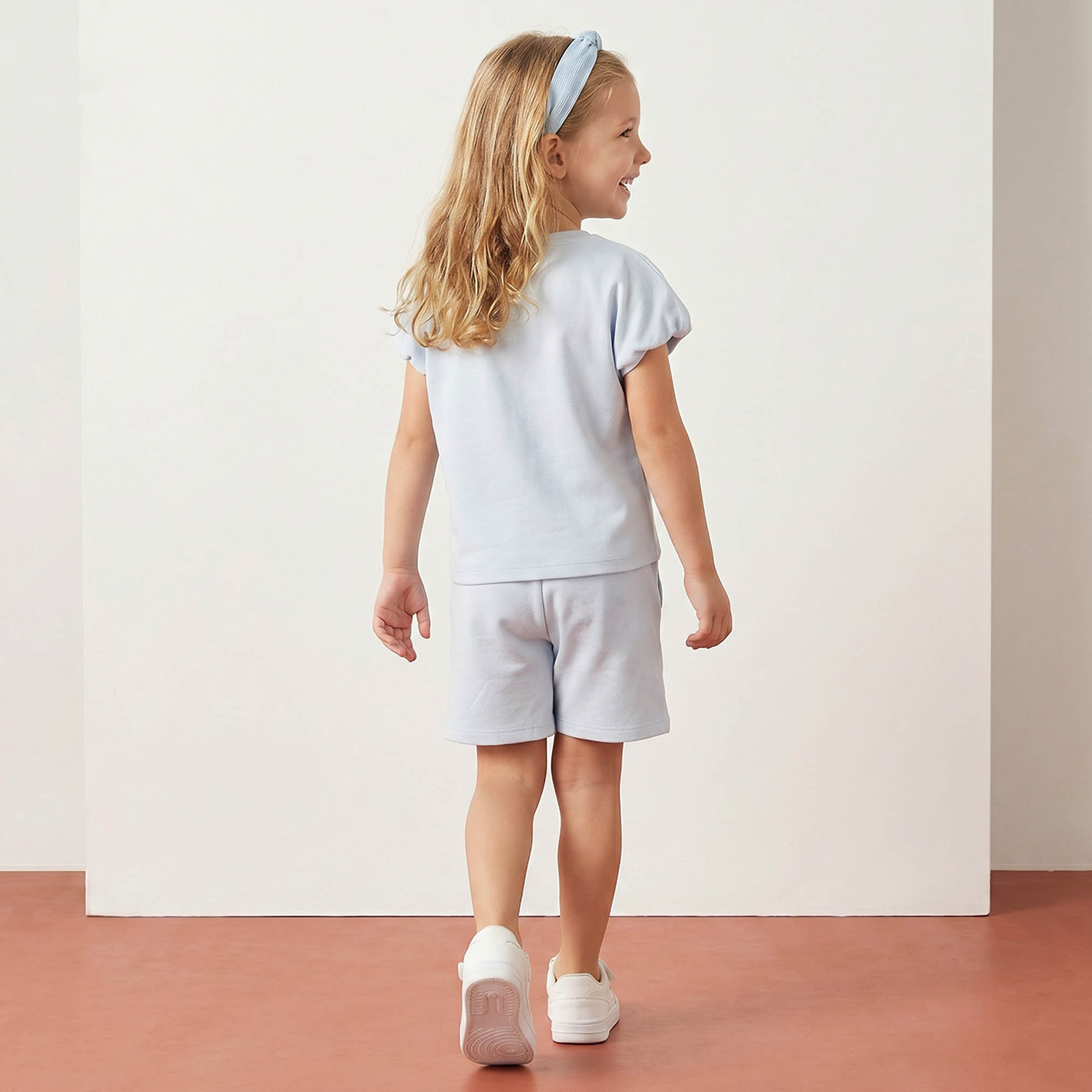 Kappa Crew Neck Short Sleeves T-shirt and Shorts Set with Drawstring Closure-girls-clothing-sportswear-sets-image-4