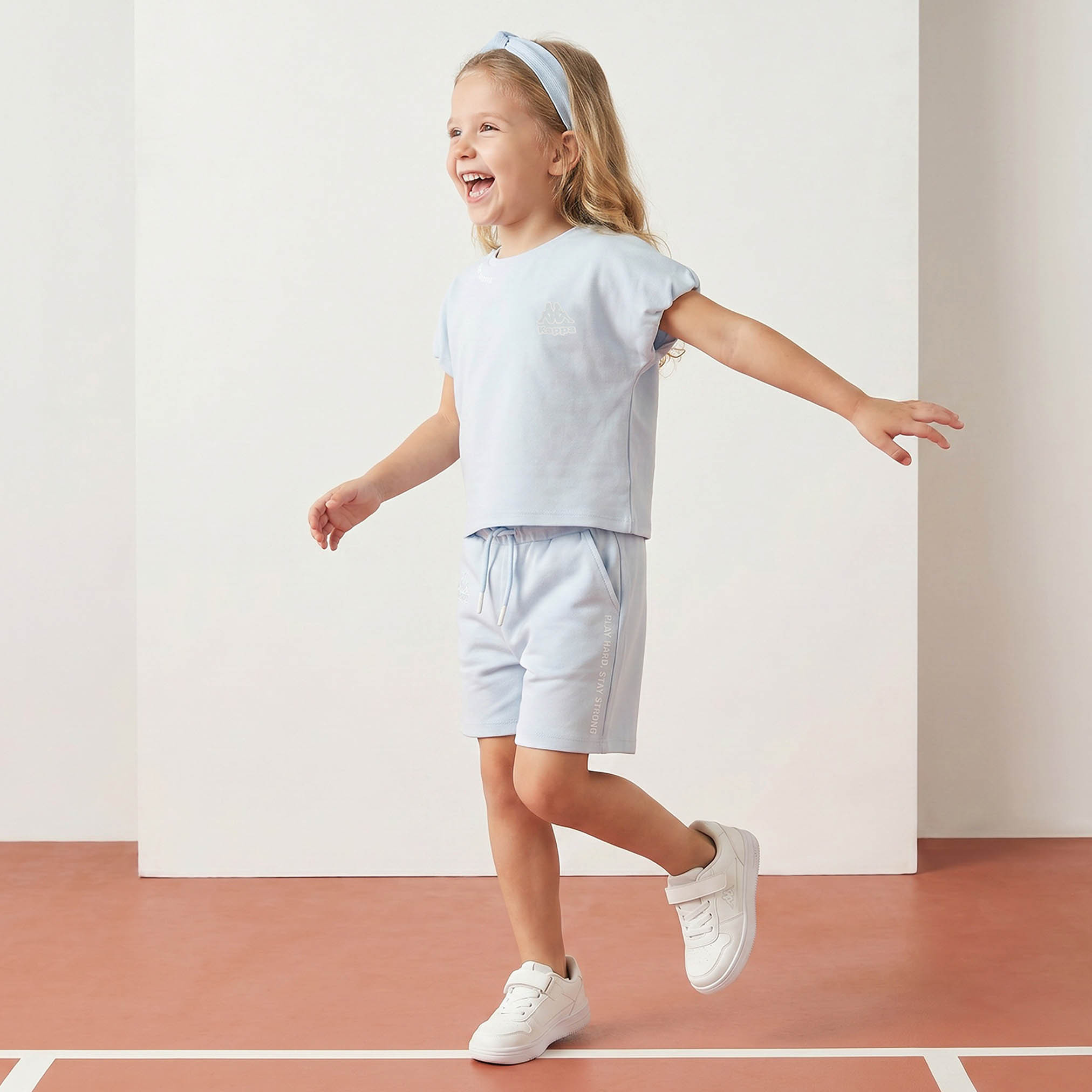 Kappa Crew Neck Short Sleeves T-shirt and Shorts Set with Drawstring Closure-girls-clothing-sportswear-sets-image-7