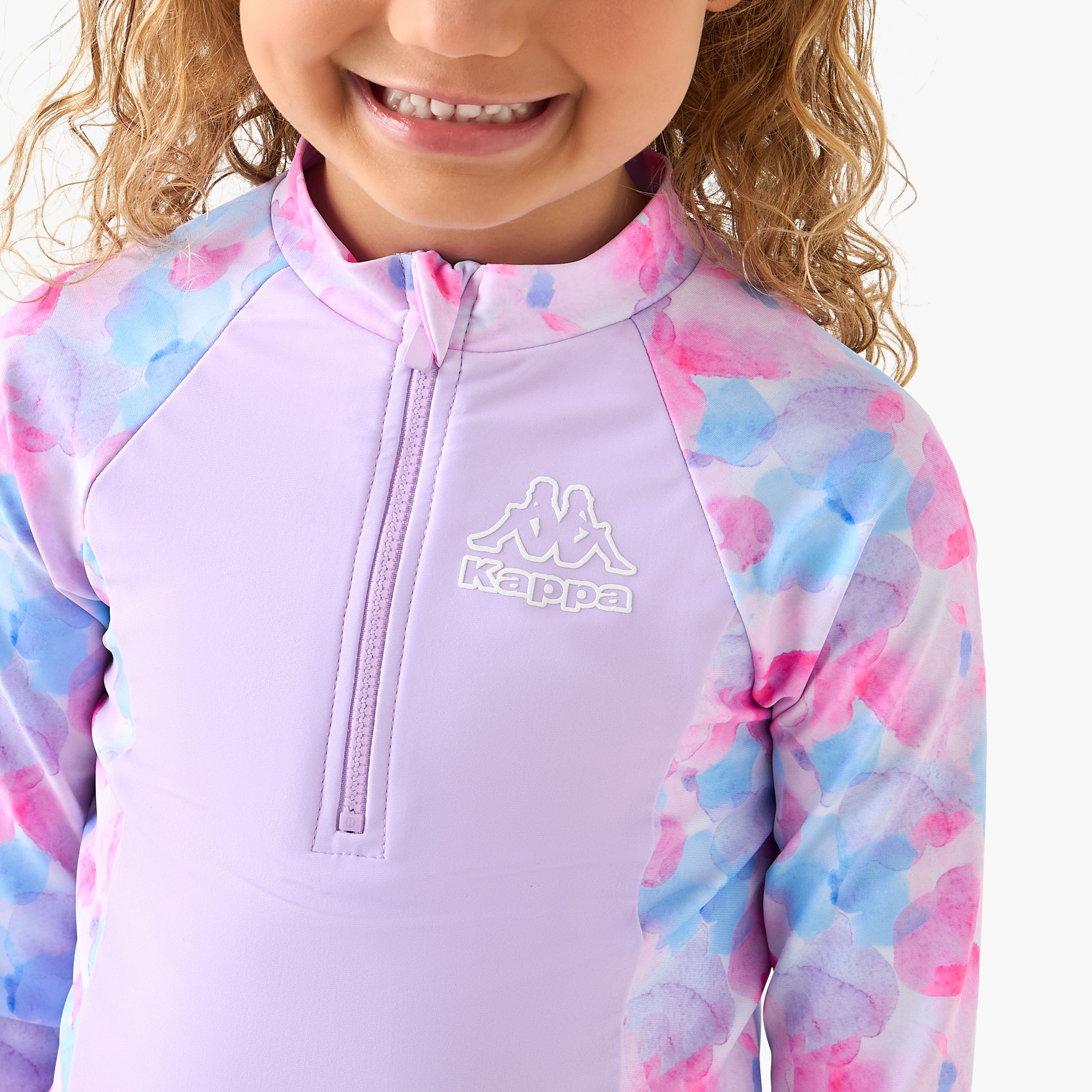 Kappa Mandarin Neck Long Sleeves Swim Top and Leggings with Abstract Print-girls-clothing-swimwear-image-5