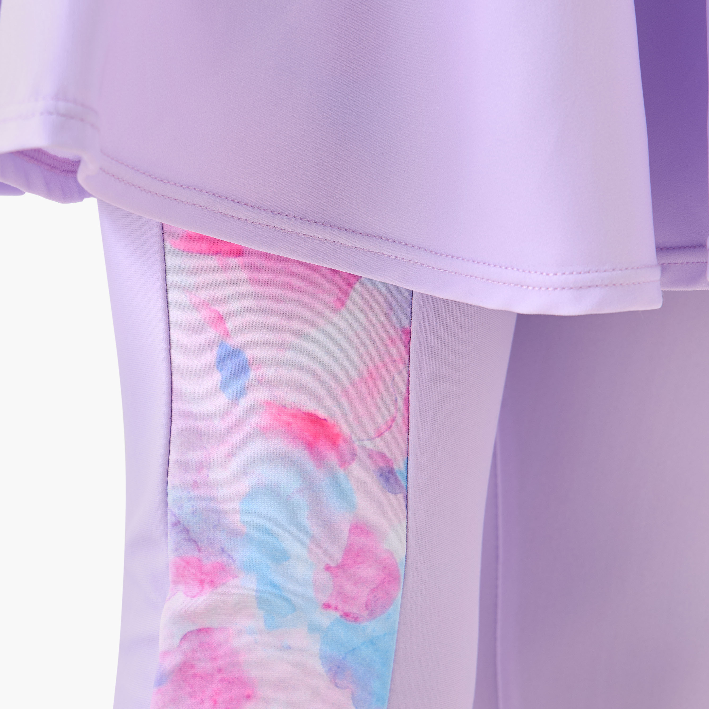 Kappa Mandarin Neck Long Sleeves Swim Top and Leggings with Abstract Print-girls-clothing-swimwear-image-6