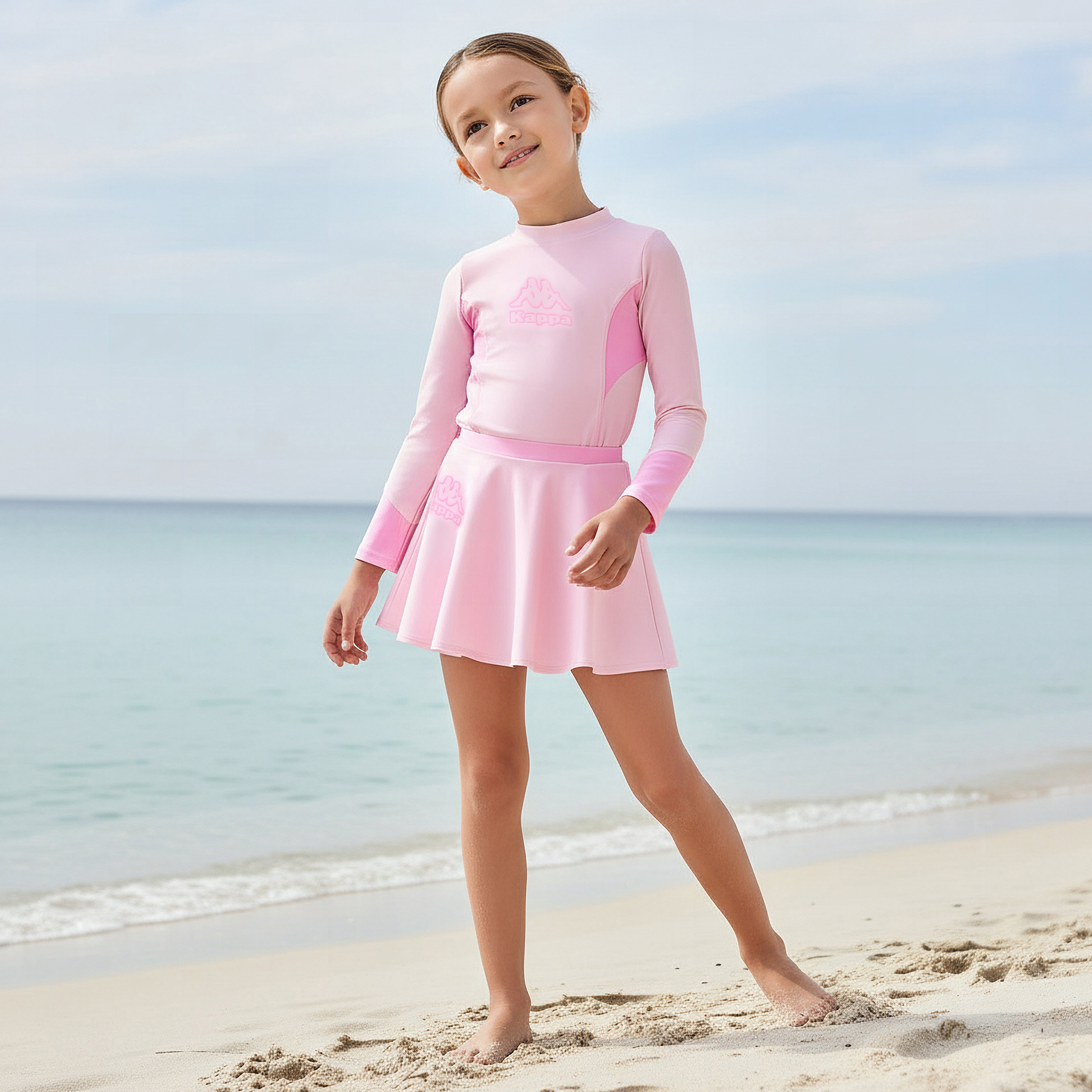Kappa High Neck Long Sleeves Swim Set with Logo Print-girls-clothing-swimwear-image-1