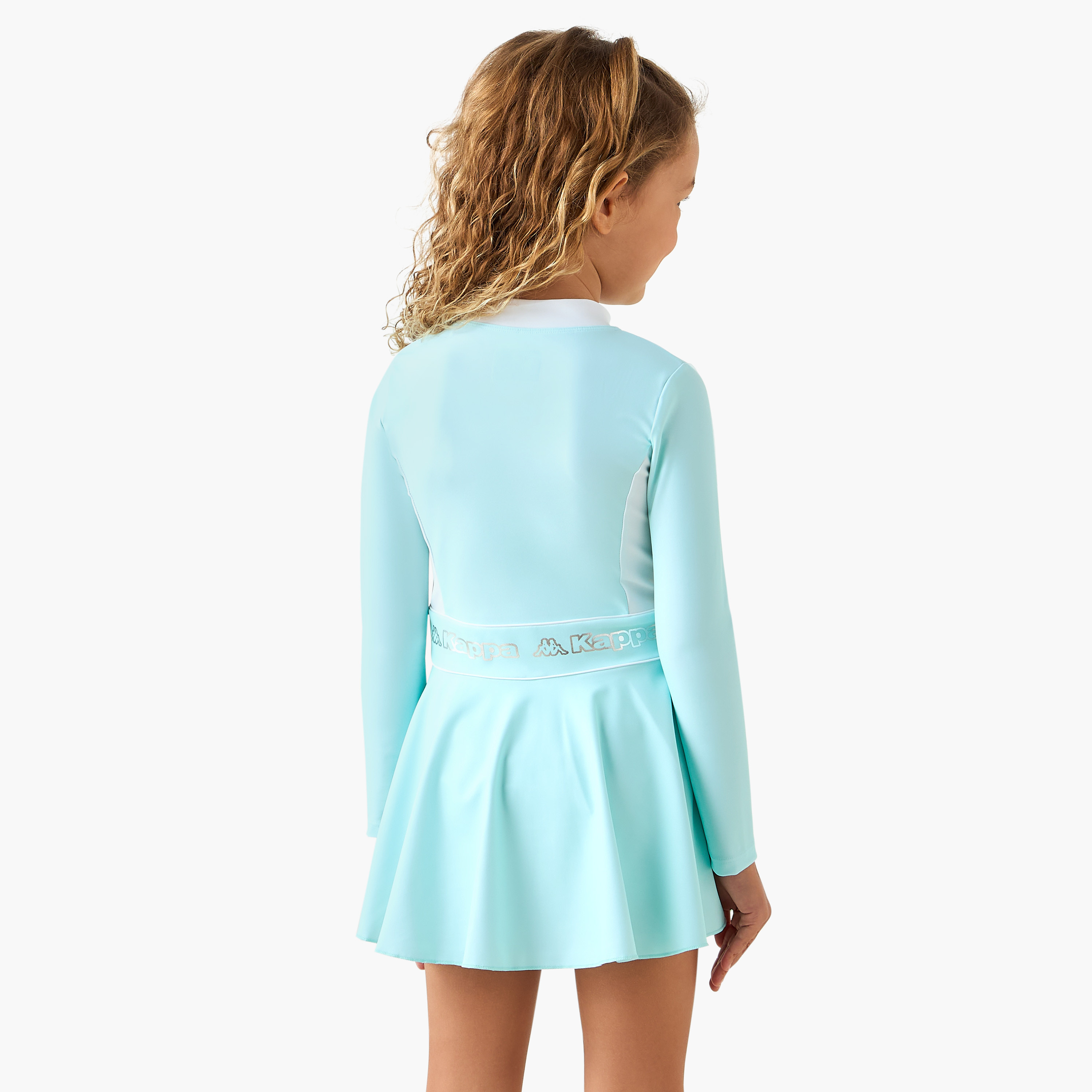 بدلة سباحة بياقة مستديرة وأكمام طويلة وطبعات من كابا-girls-clothing-sportswear-swimwear-image-3