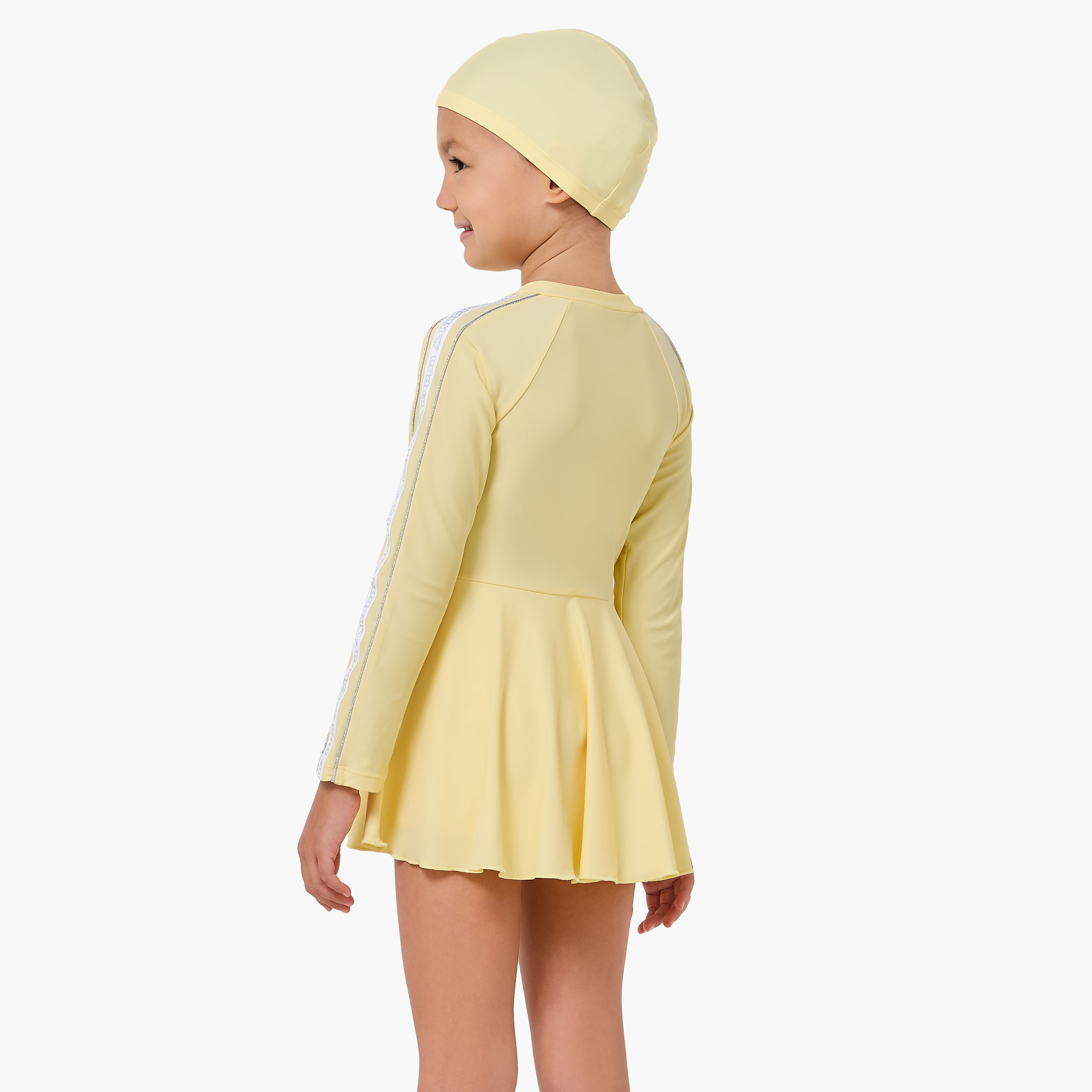 Kappa Round Neck Long Sleeves Swimsuit with Cap-girls-clothing-swimwear-image-3