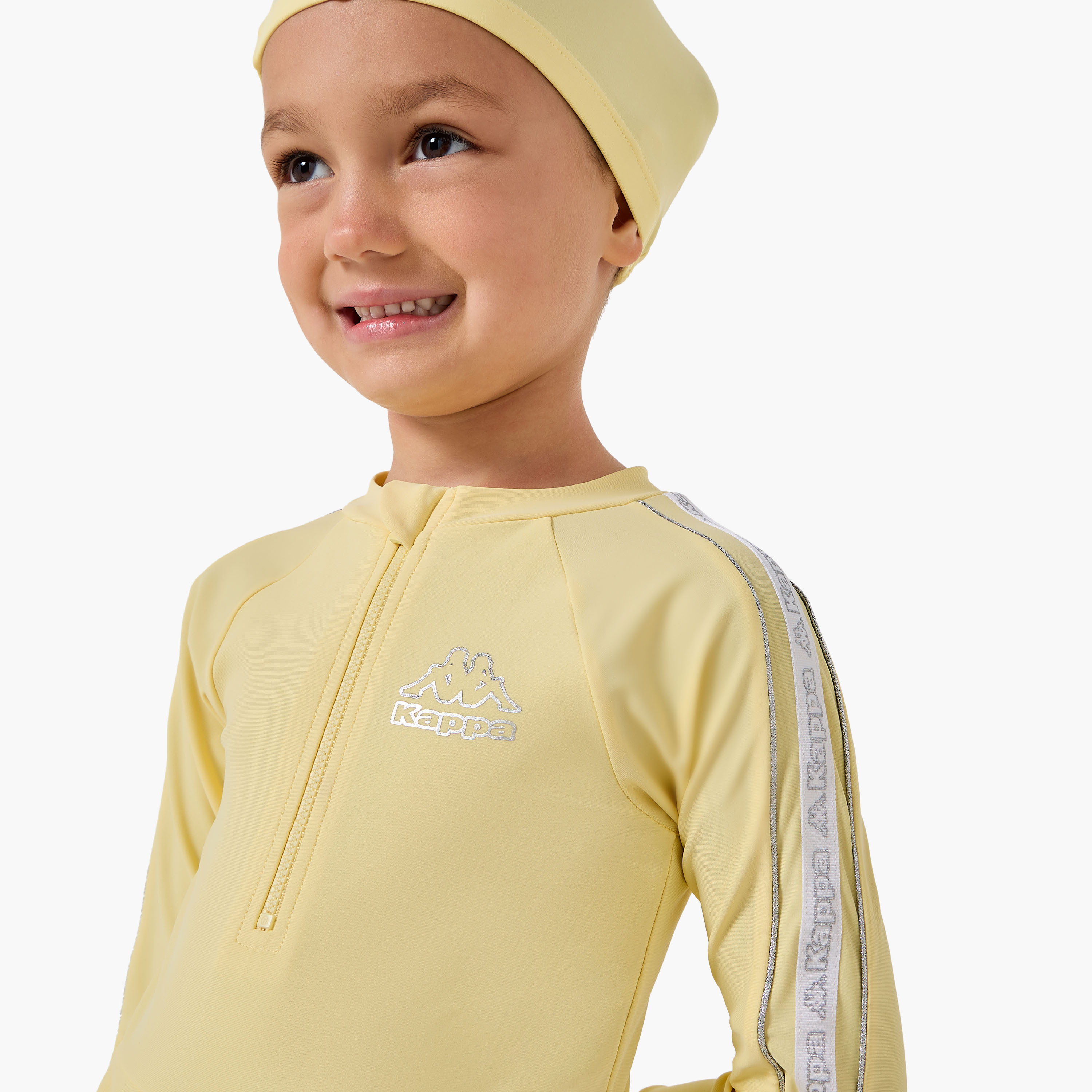Kappa Round Neck Long Sleeves Swimsuit with Cap-girls-clothing-swimwear-image-5