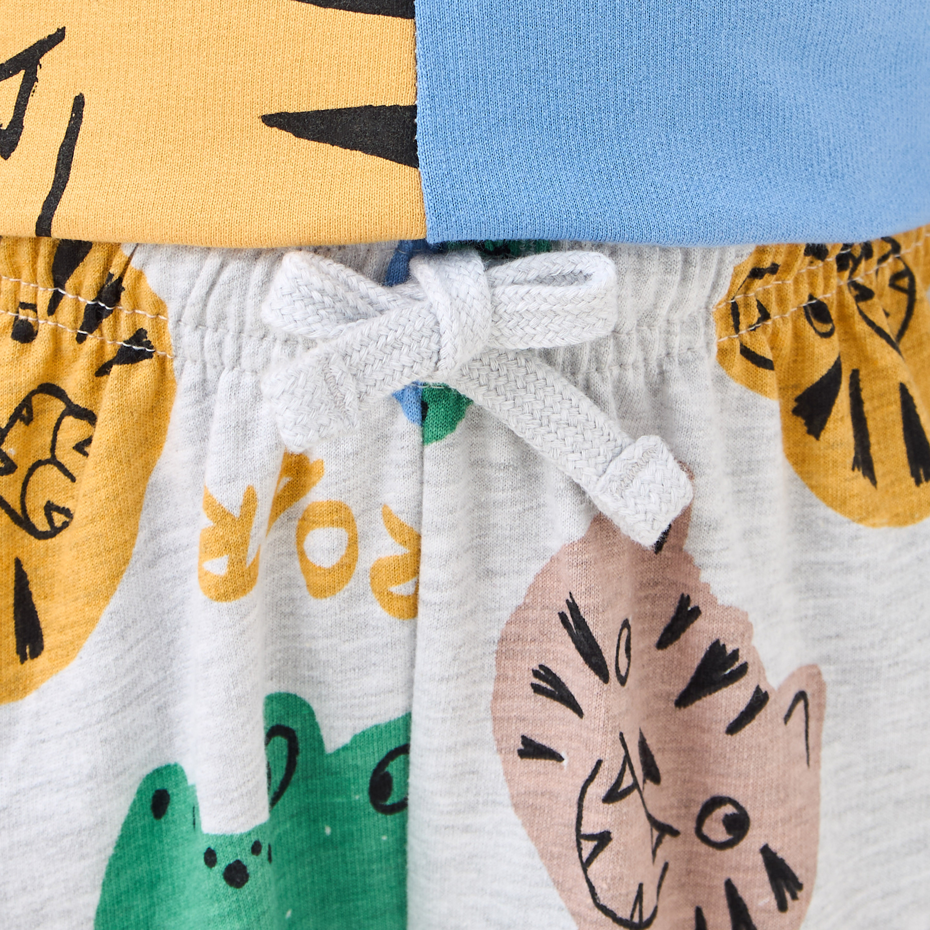 Juniors Cotton Round Neck Long Sleeves Pyjama Set with Applique-boys-clothing-nightwear-image-7