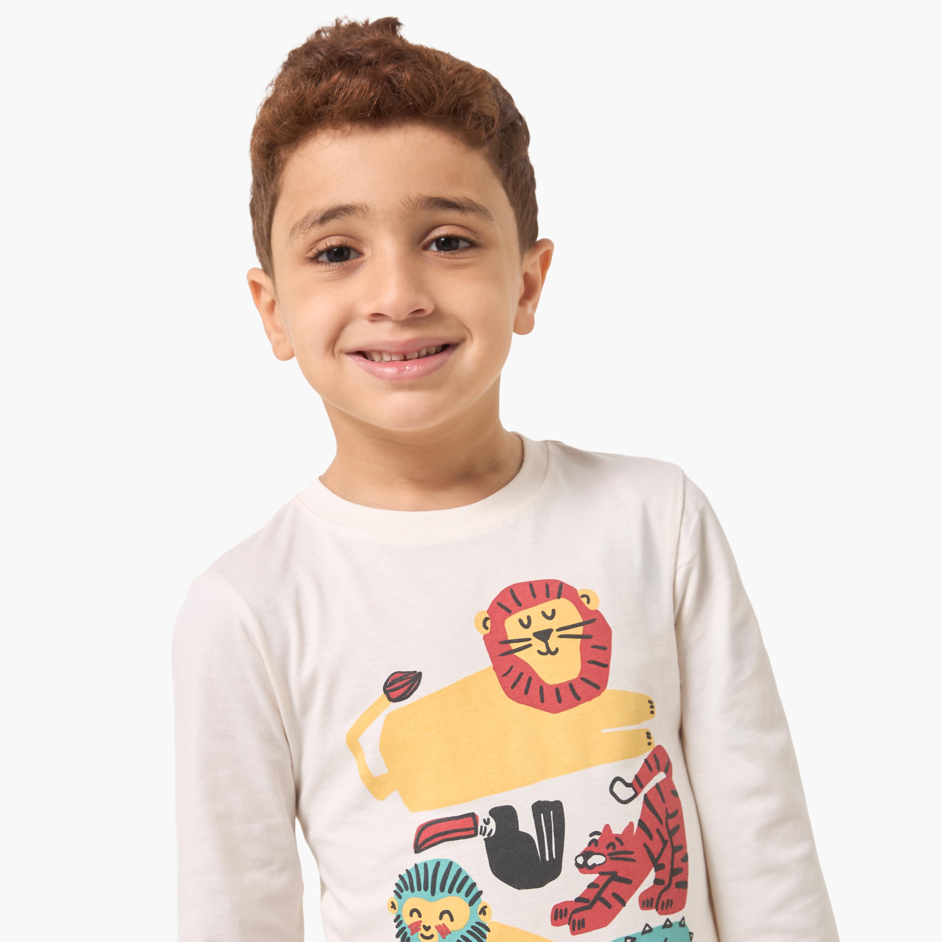 طقم من 2 - طقم بيجاما قطن بياقة ضيقة وأكمام طويلة وطبعات من جونيورز-boys-clothing-nightwear-image-6