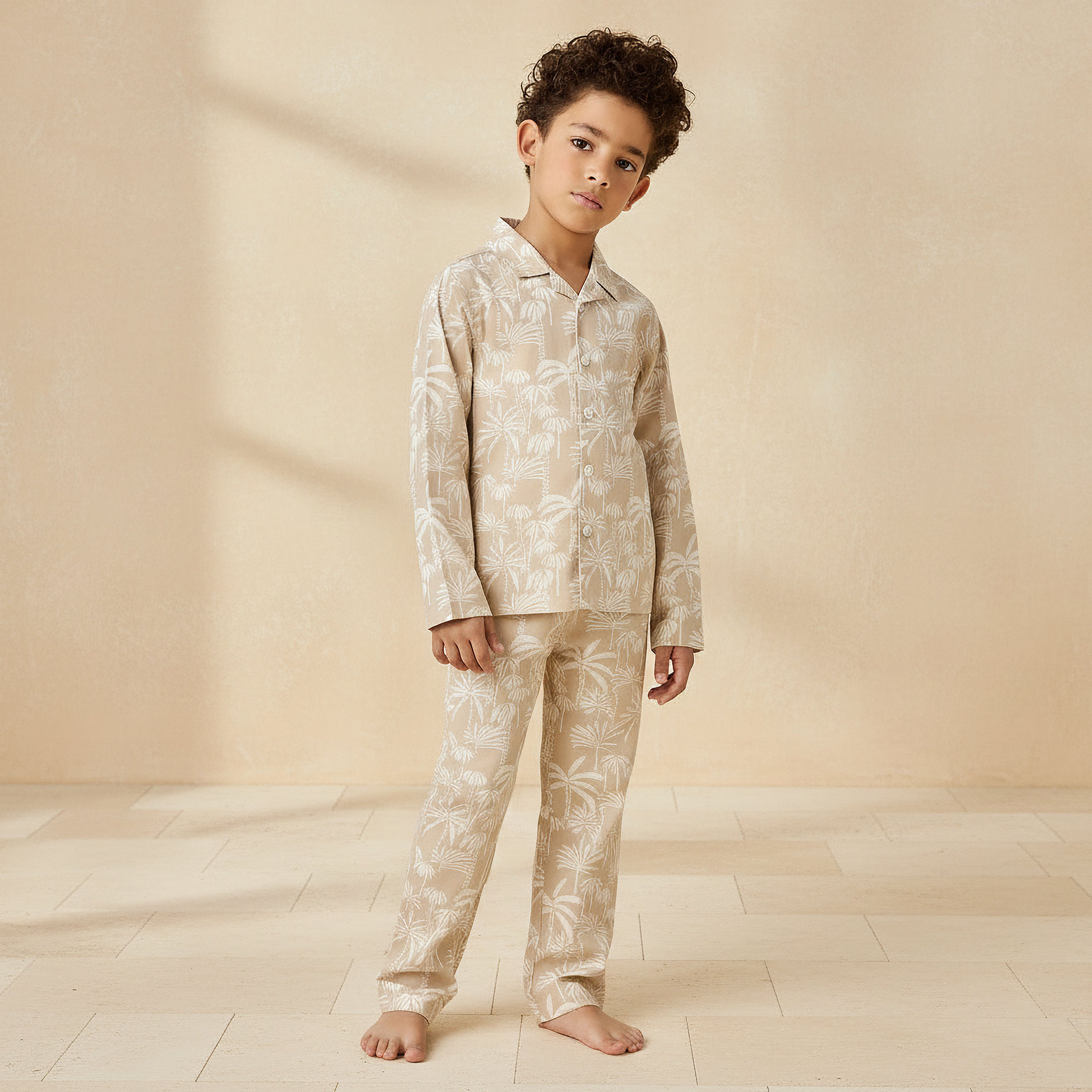 طقم بيجاما بياقة وأكمام طويلة وطبعات من جونيورز-boys-clothing-nightwear-image-1
