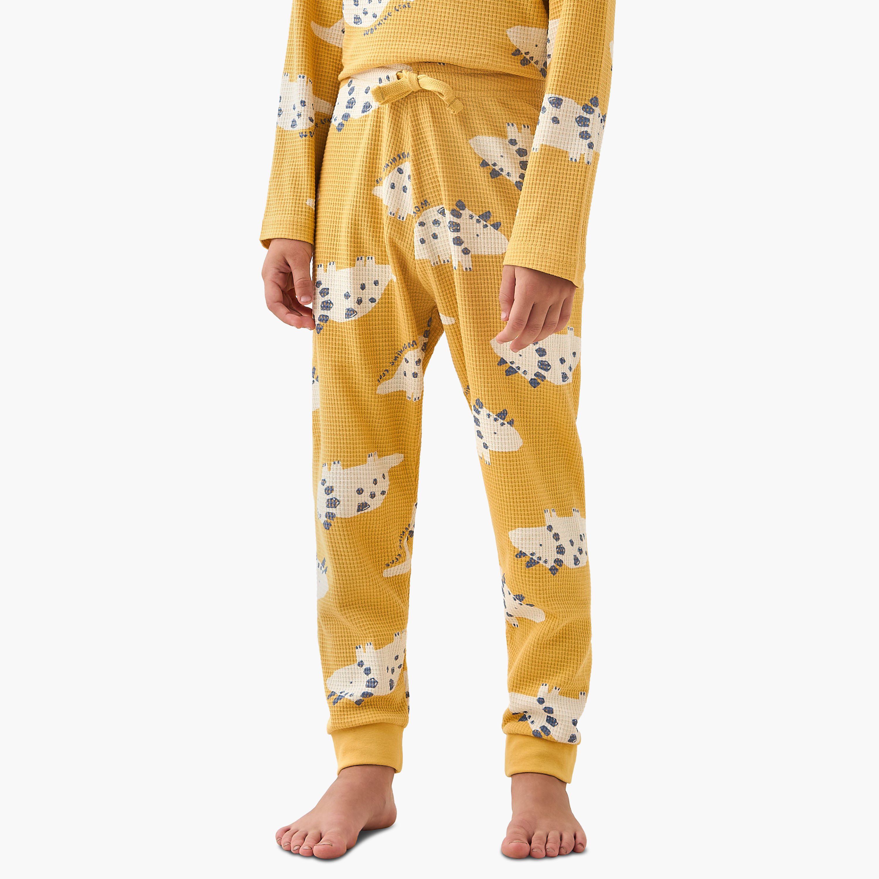 طقم بيجاما قطن بأكمام طويلة وياقة مستديرة وطبعات ديناصور من جونيورز-boys-clothing-nightwear-image-4