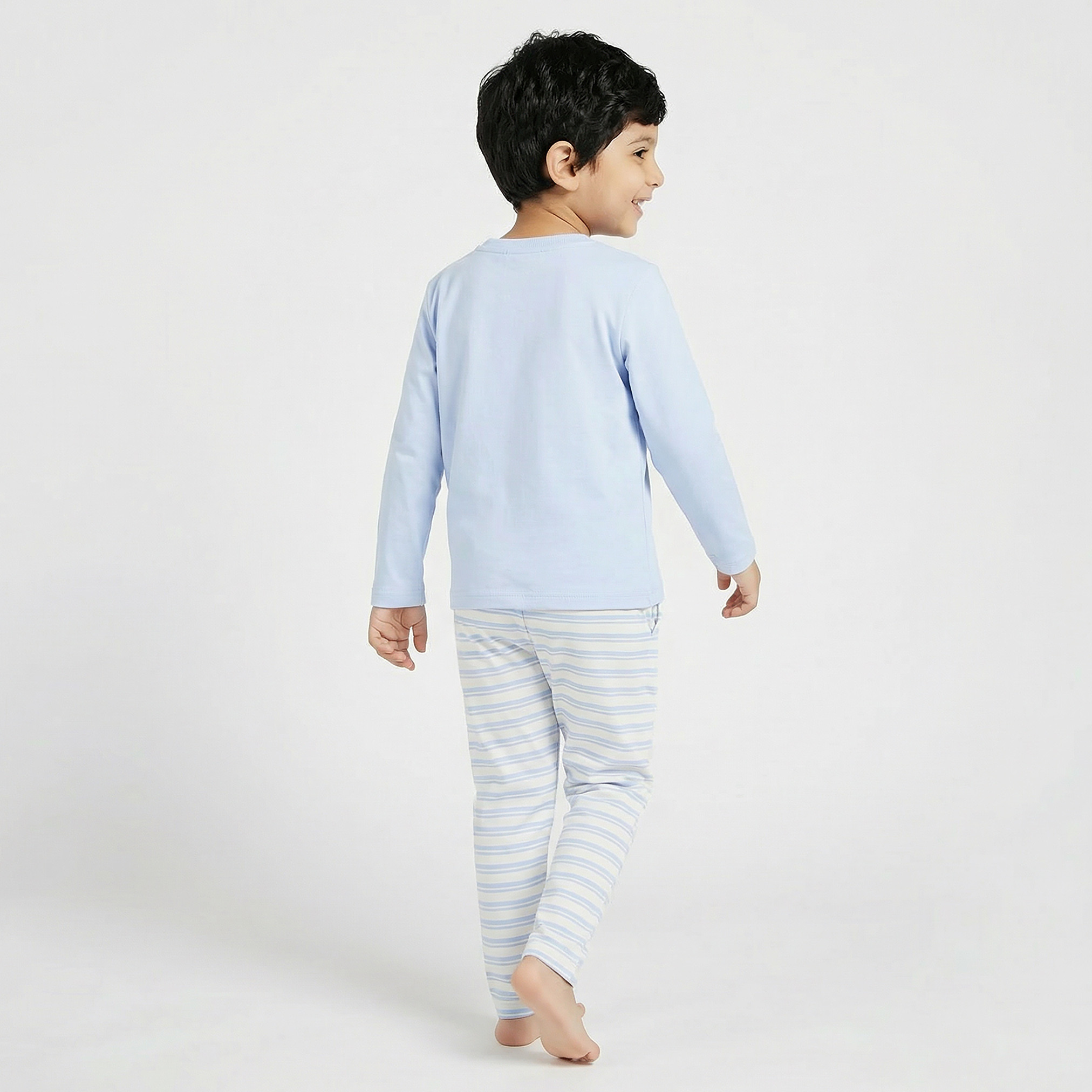 Juniors Cotton Crew Neck Long Sleeve Pyjama Set with Nautical Print-boys-clothing-nightwear-image-3
