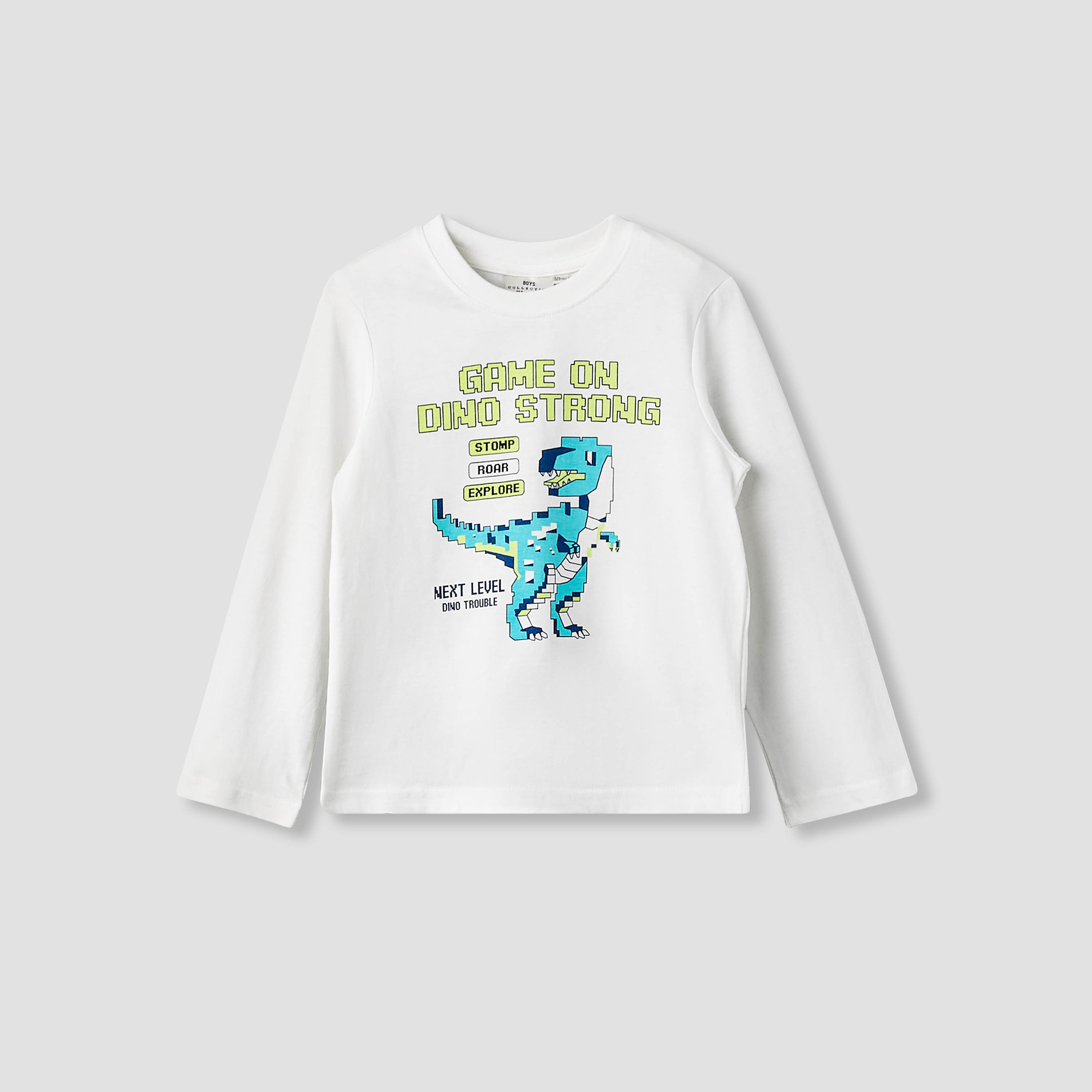 Pack of 2 Juniors Cotton Crew Neck Long Sleeves Pyjama Set with Graphic Print-boys-clothing-nightwear-image-2