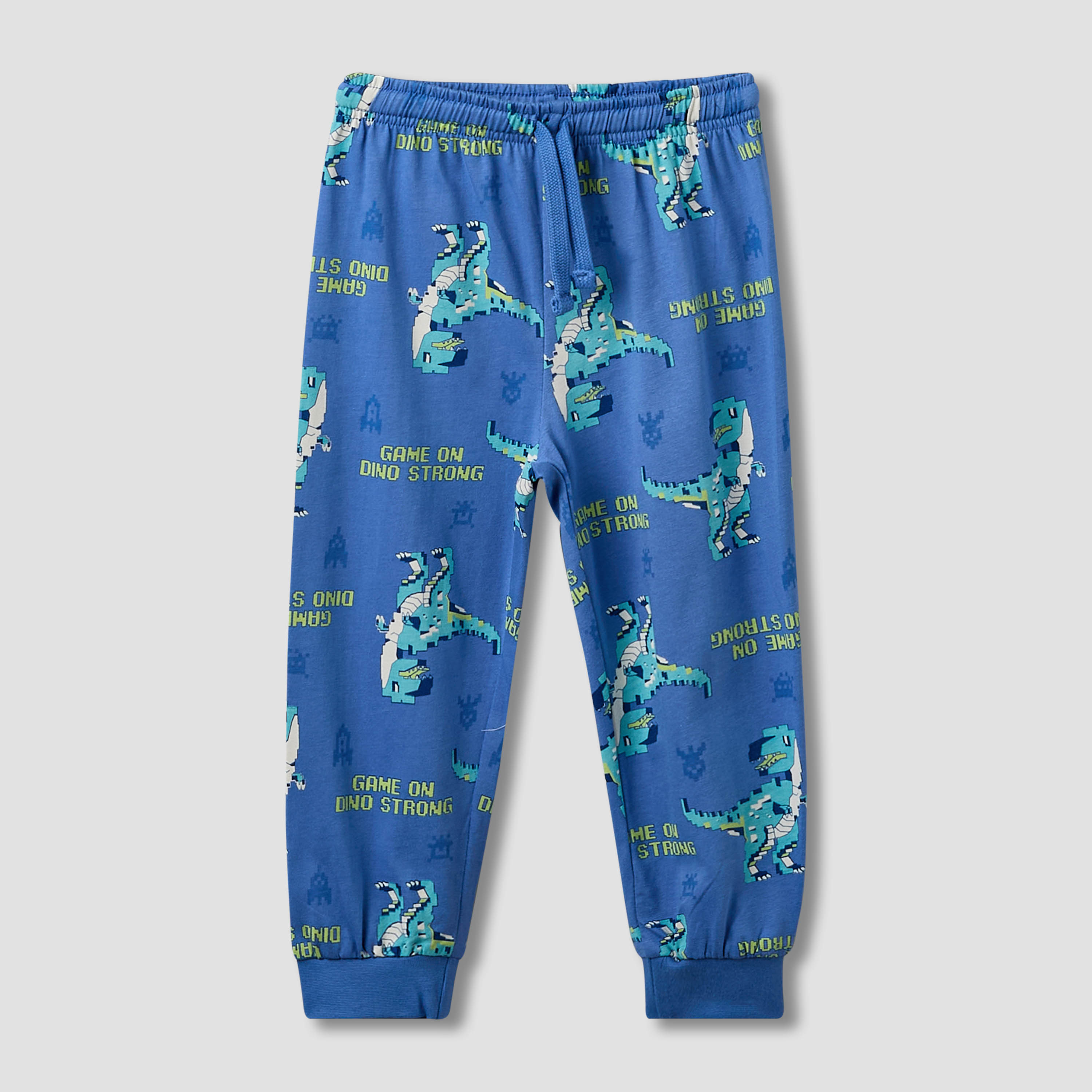 Pack of 2 Juniors Cotton Crew Neck Long Sleeves Pyjama Set with Graphic Print-boys-clothing-nightwear-image-3