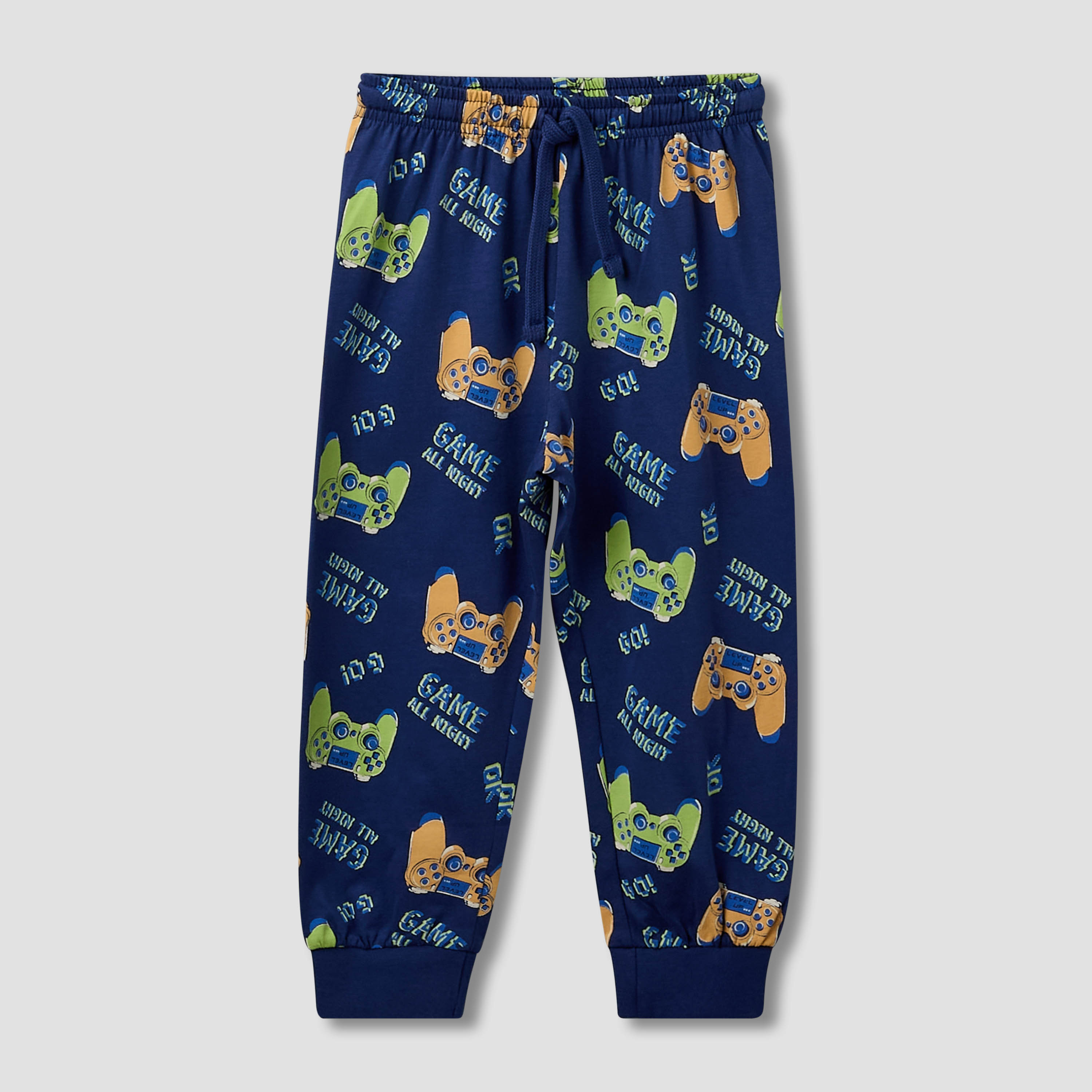 Pack of 2 Juniors Cotton Crew Neck Long Sleeves Pyjama Set with Graphic Print-boys-clothing-nightwear-image-7