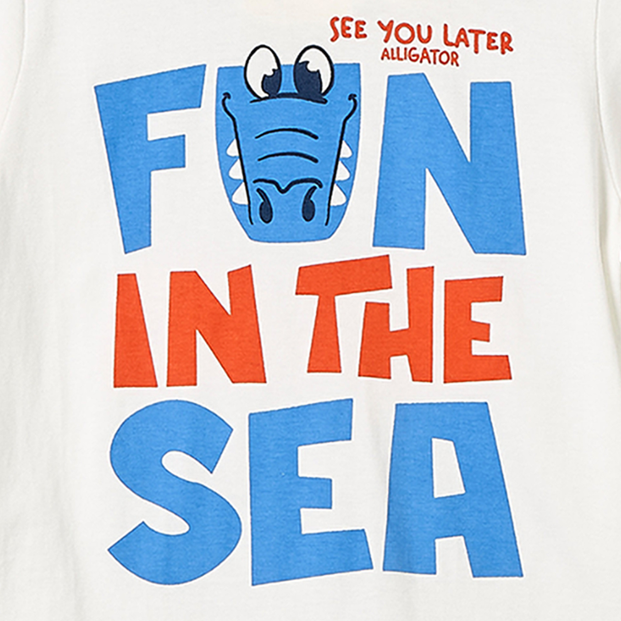 Pack of 2 Juniors Cotton Crew Neck Short Sleeves Pyjama Set with Aquatic Print-boys-clothing-nightwear-image-10