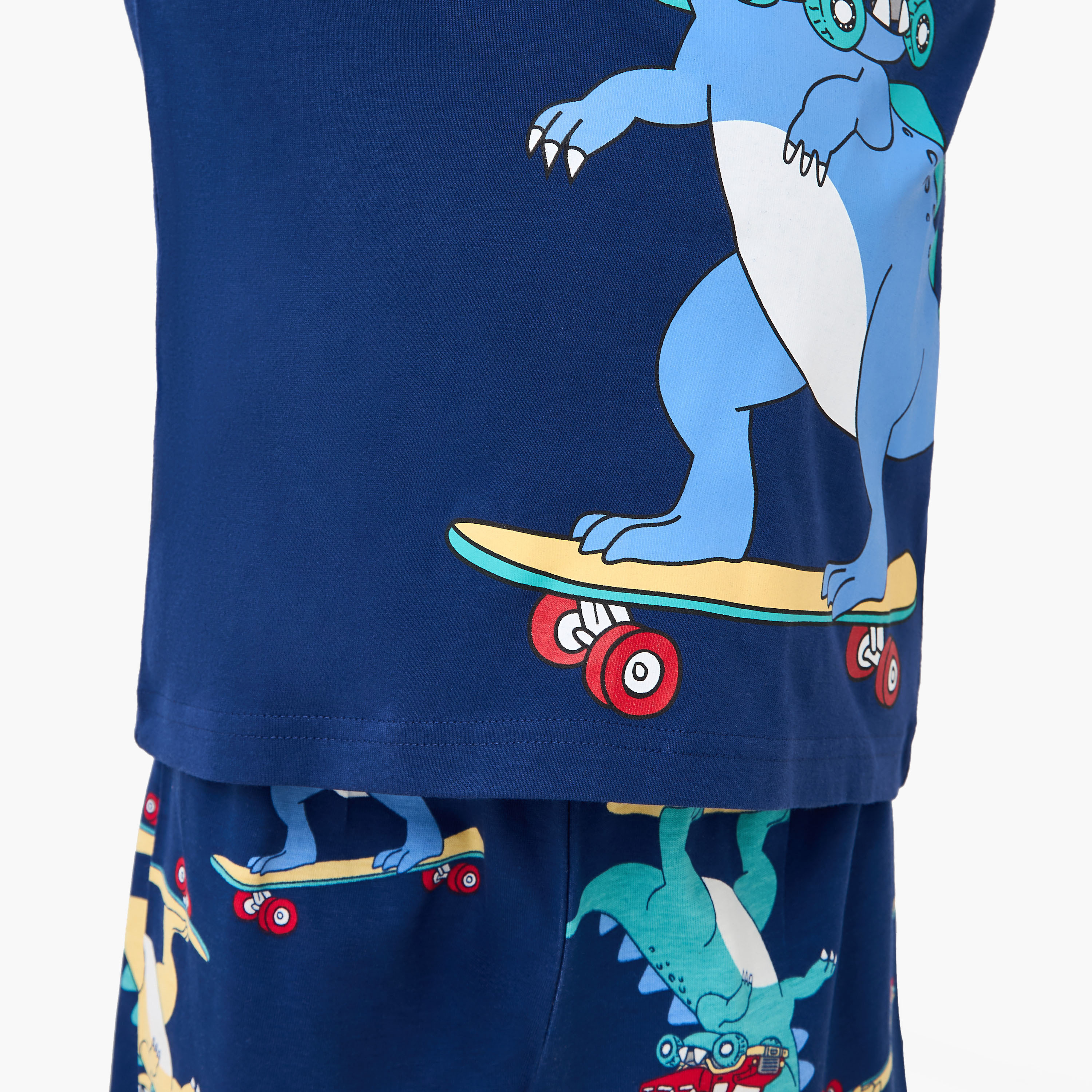 طقم بيجاما قطن بياقة مستديرة وأكمام طويلة وطبعات من جونيورز-boys-clothing-nightwear-image-6