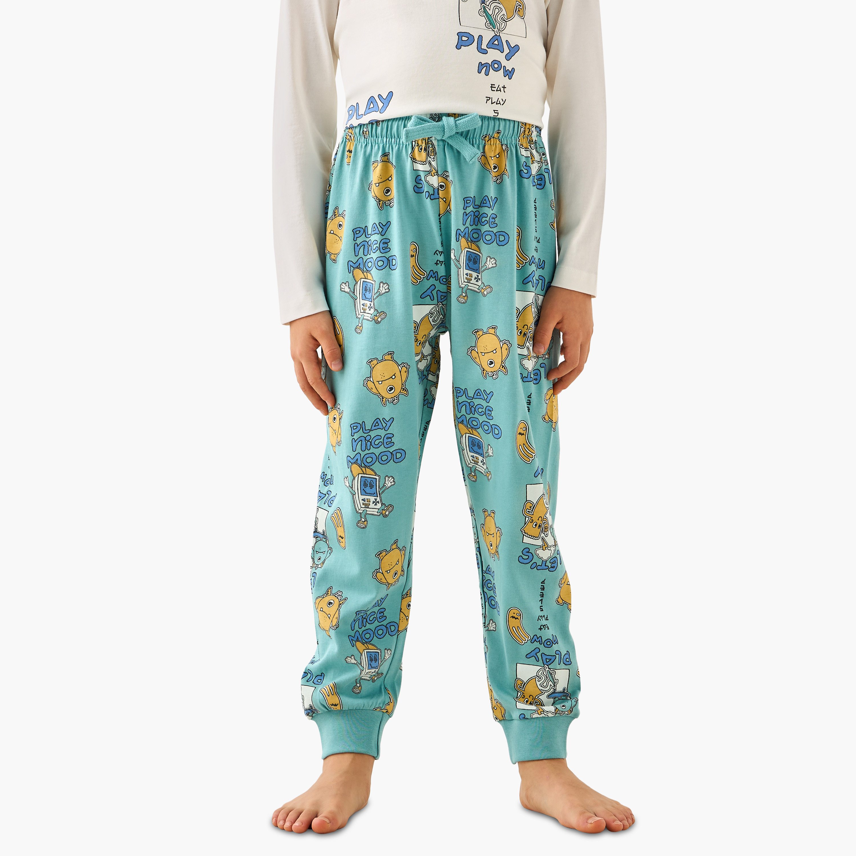 Juniors Cotton Round Neck Long Sleeve Pyjama Set with Wild Animal Print-promo_babyshop_Buy2for69_UAE130126-image-3